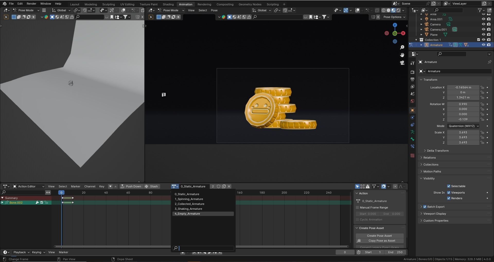 Low poly - Stylized Game Items - Coin Stack Low-poly 3D model_5