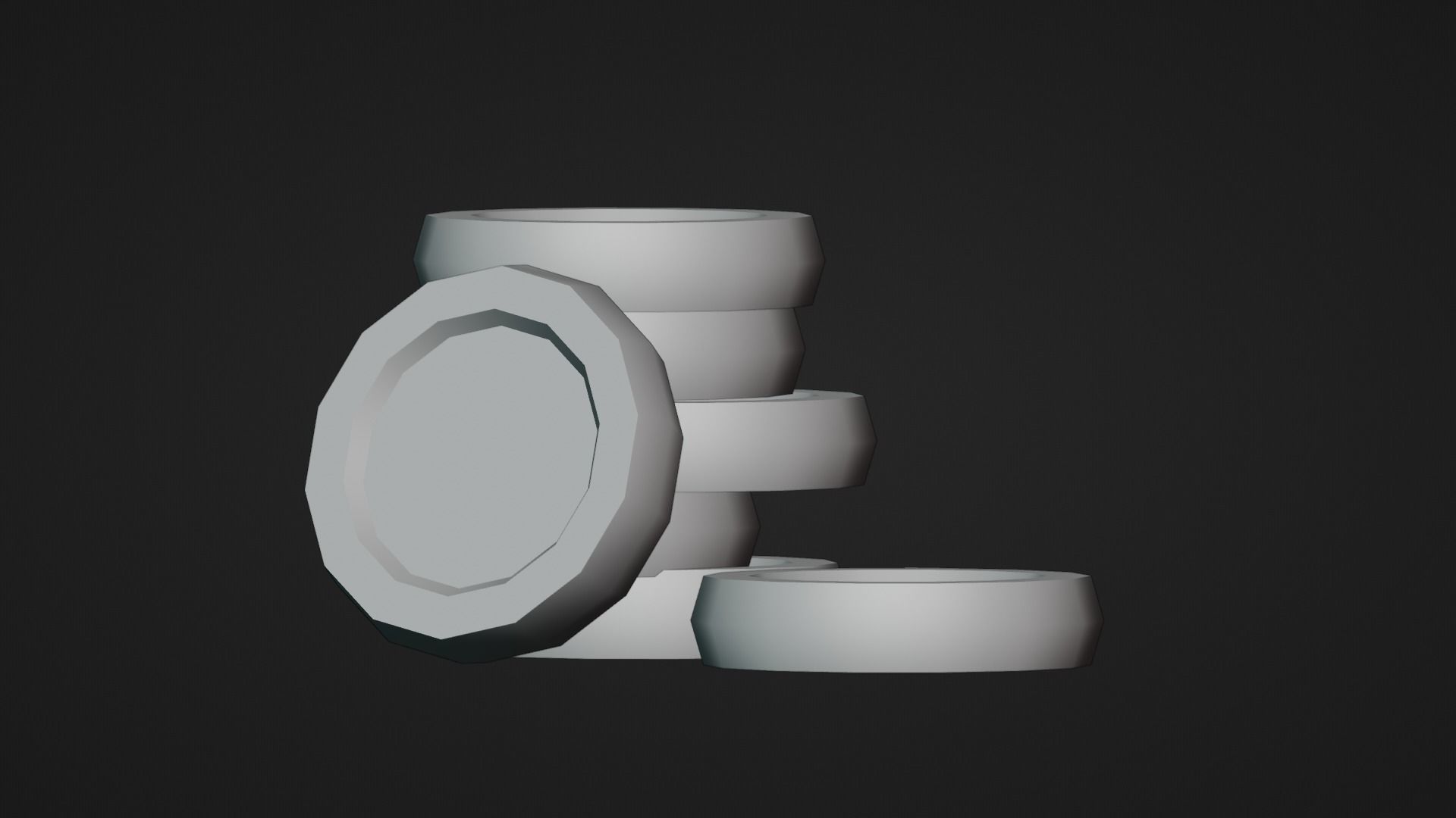 Low poly - Stylized Game Items - Coin Stack Low-poly 3D model_3