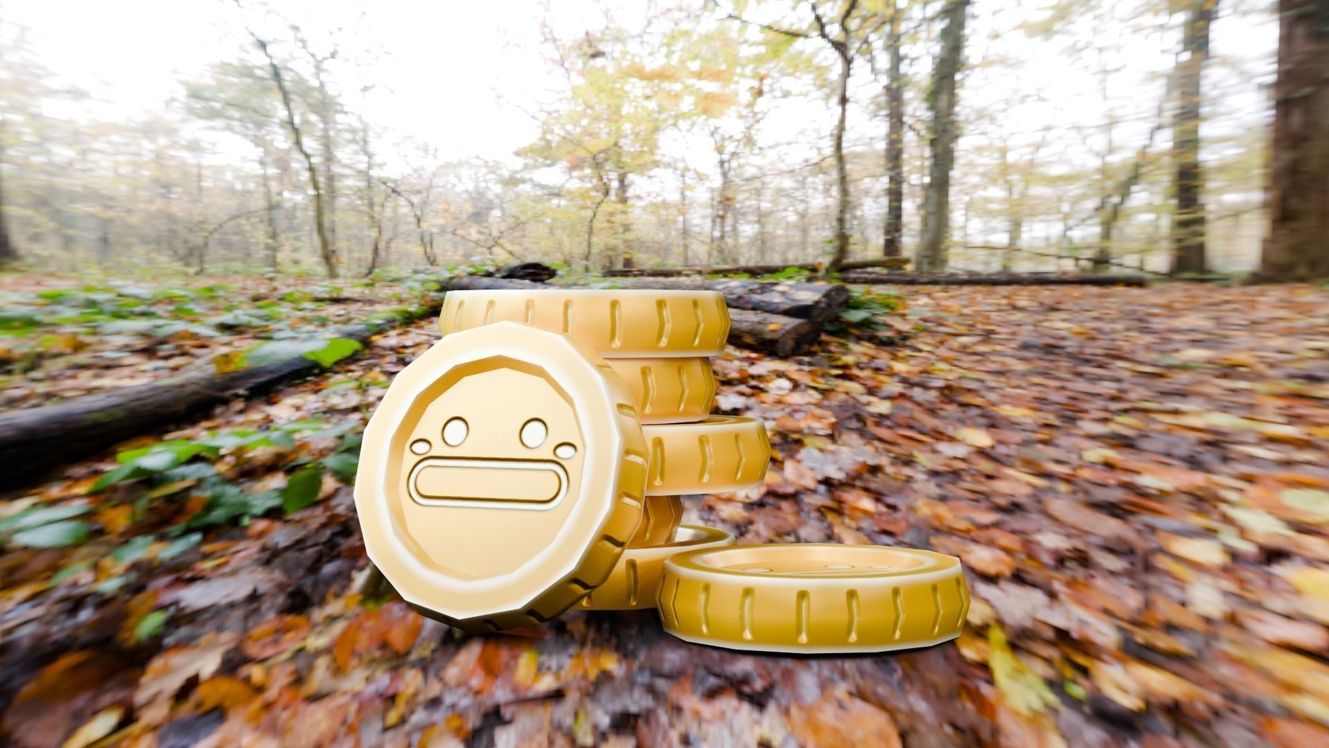 Low poly - Stylized Game Items - Coin Stack Low-poly 3D model_9