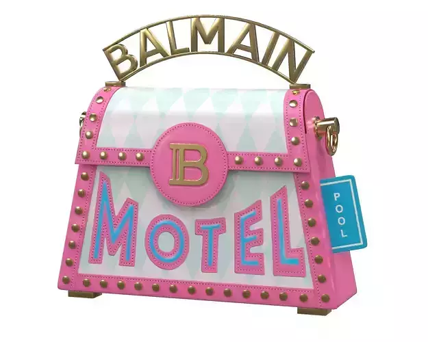 Balmain B-Buzz Dynasty Small Bag Pink Low-poly 3D model