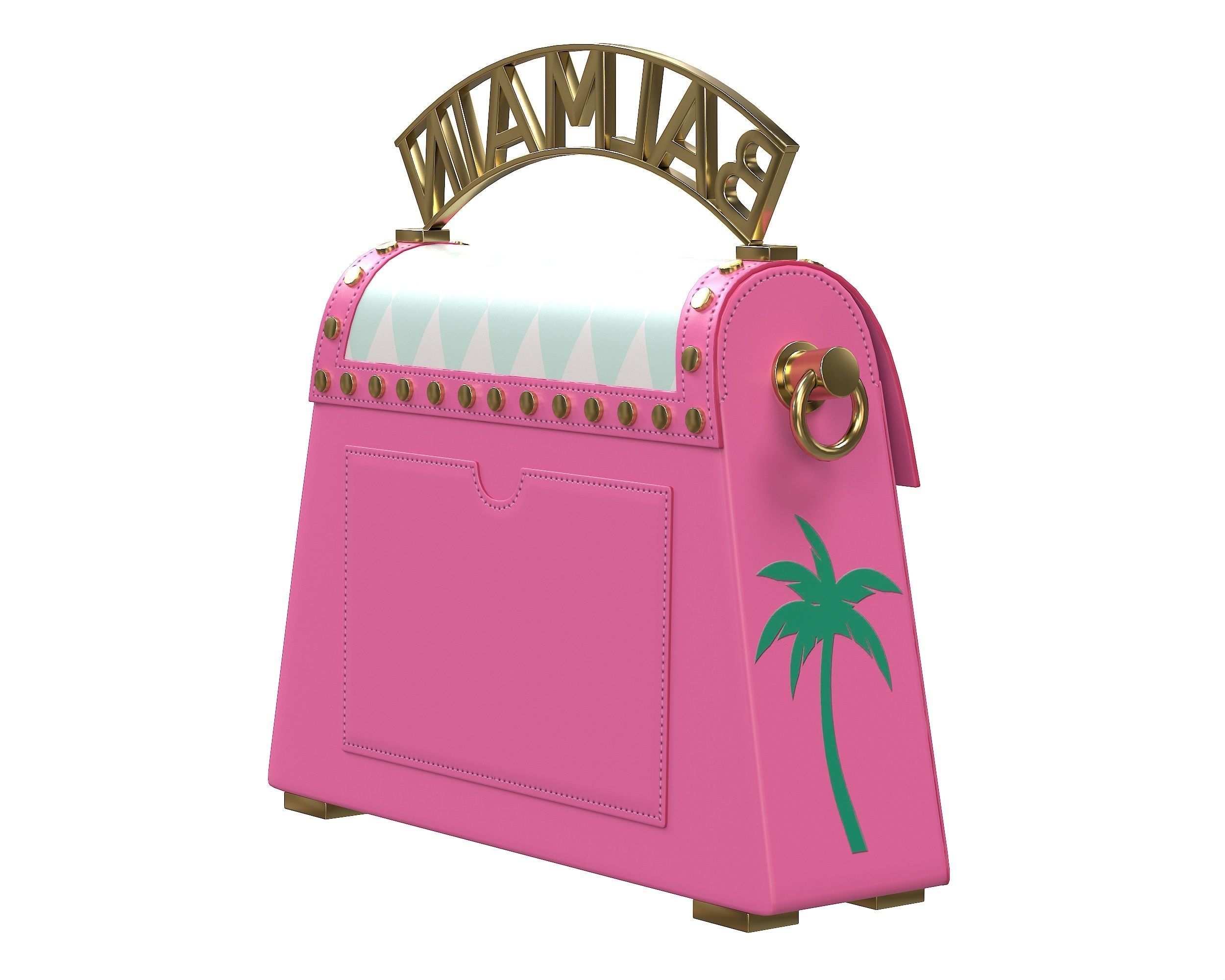 Balmain B-Buzz Dynasty Small Bag Pink Low-poly 3D model_2