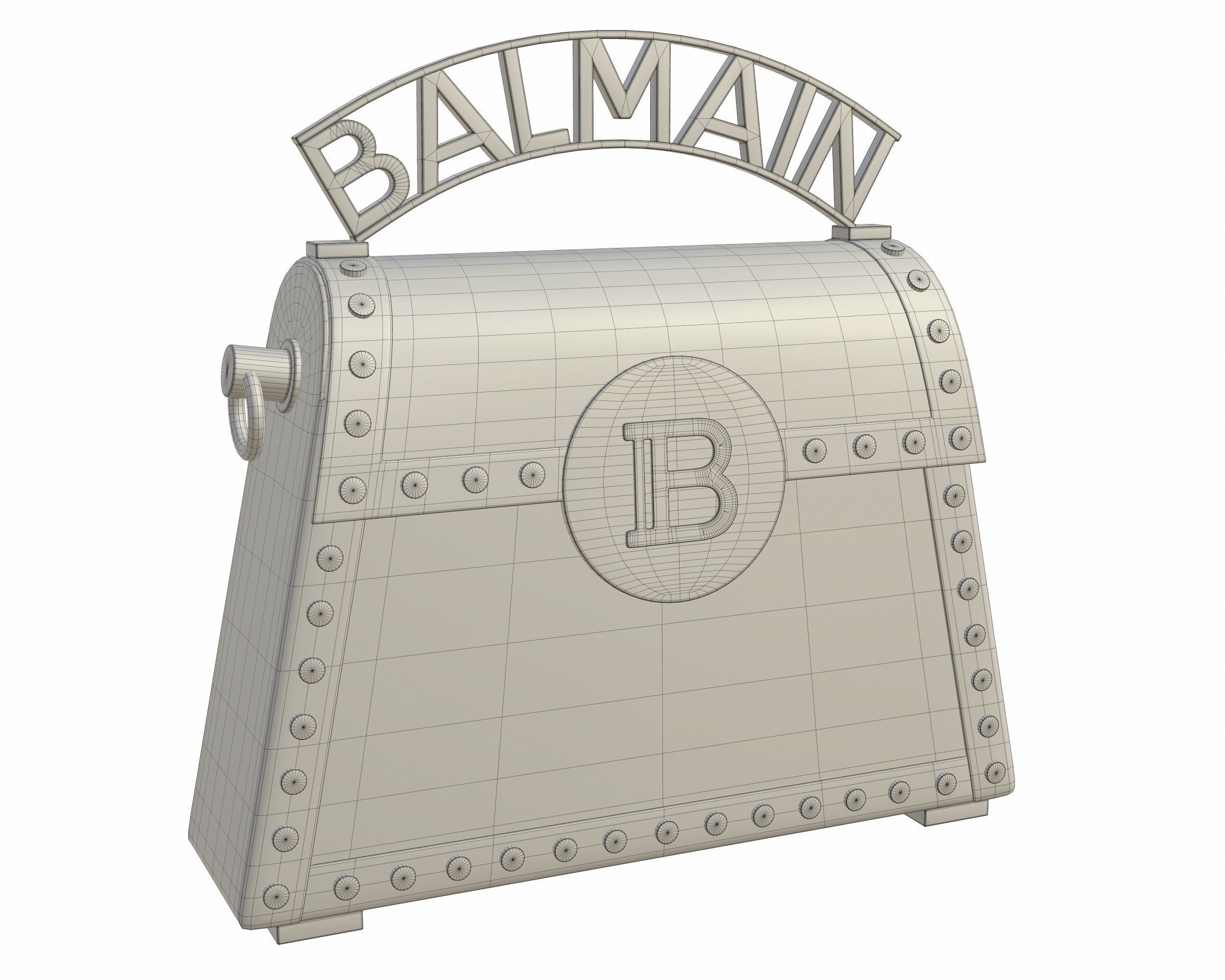 Balmain B-Buzz Dynasty Small Bag Pink Low-poly 3D model_5