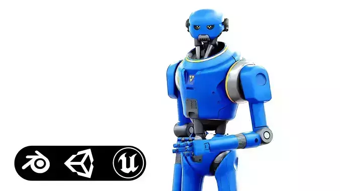 PROTOCOL DROID V-2 Rigged for Unreal Engine - Unity - MIXAMO 3D model
