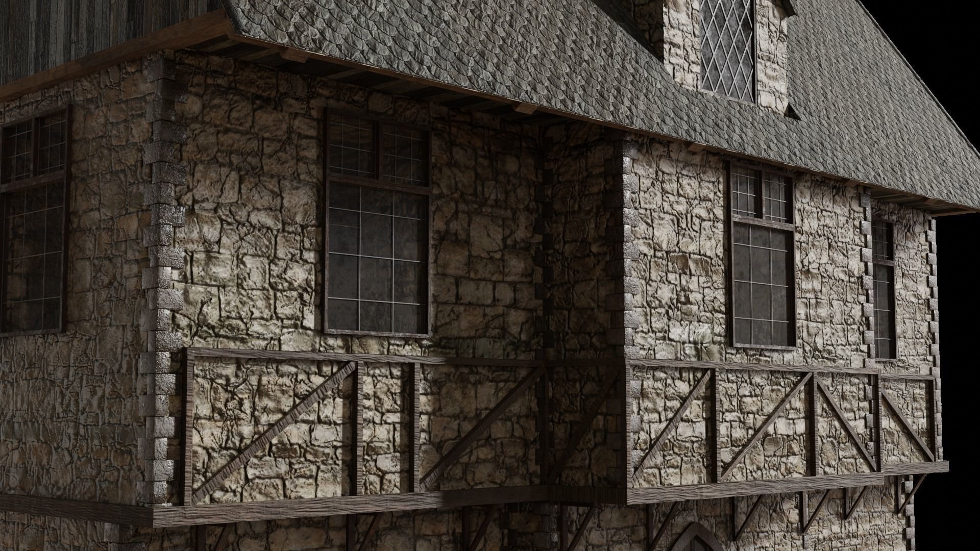 Medieval house  3D model_4