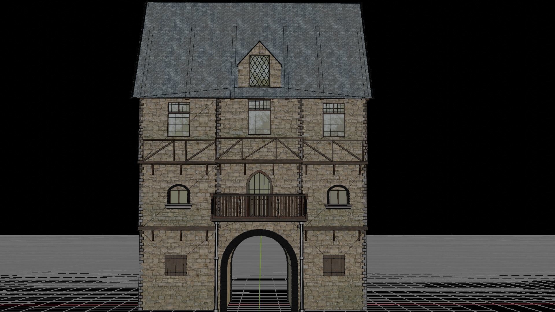 Medieval house  3D model_10
