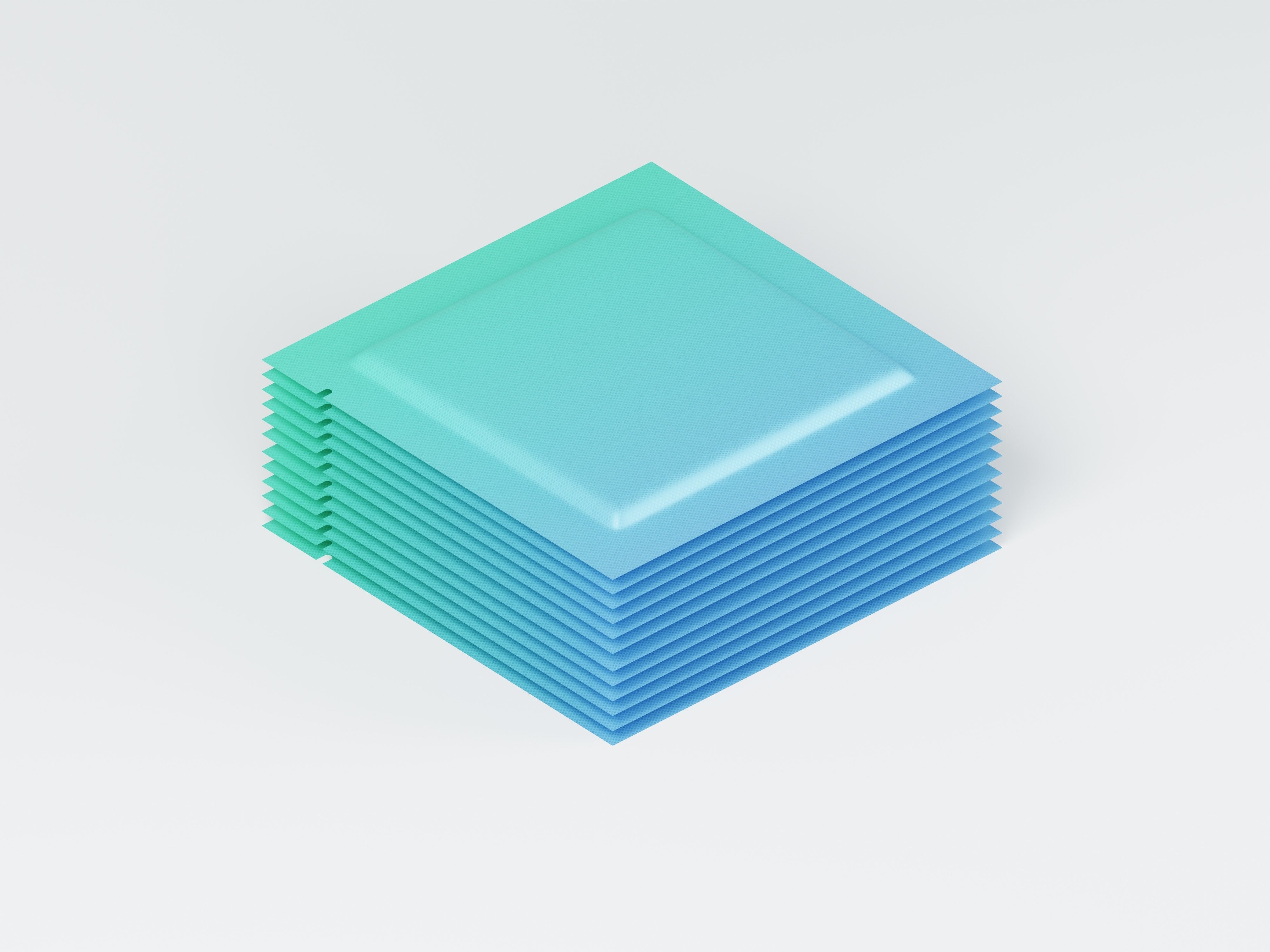 Blank Square Pouch Sachet 3D Model Low-poly 3D model_7