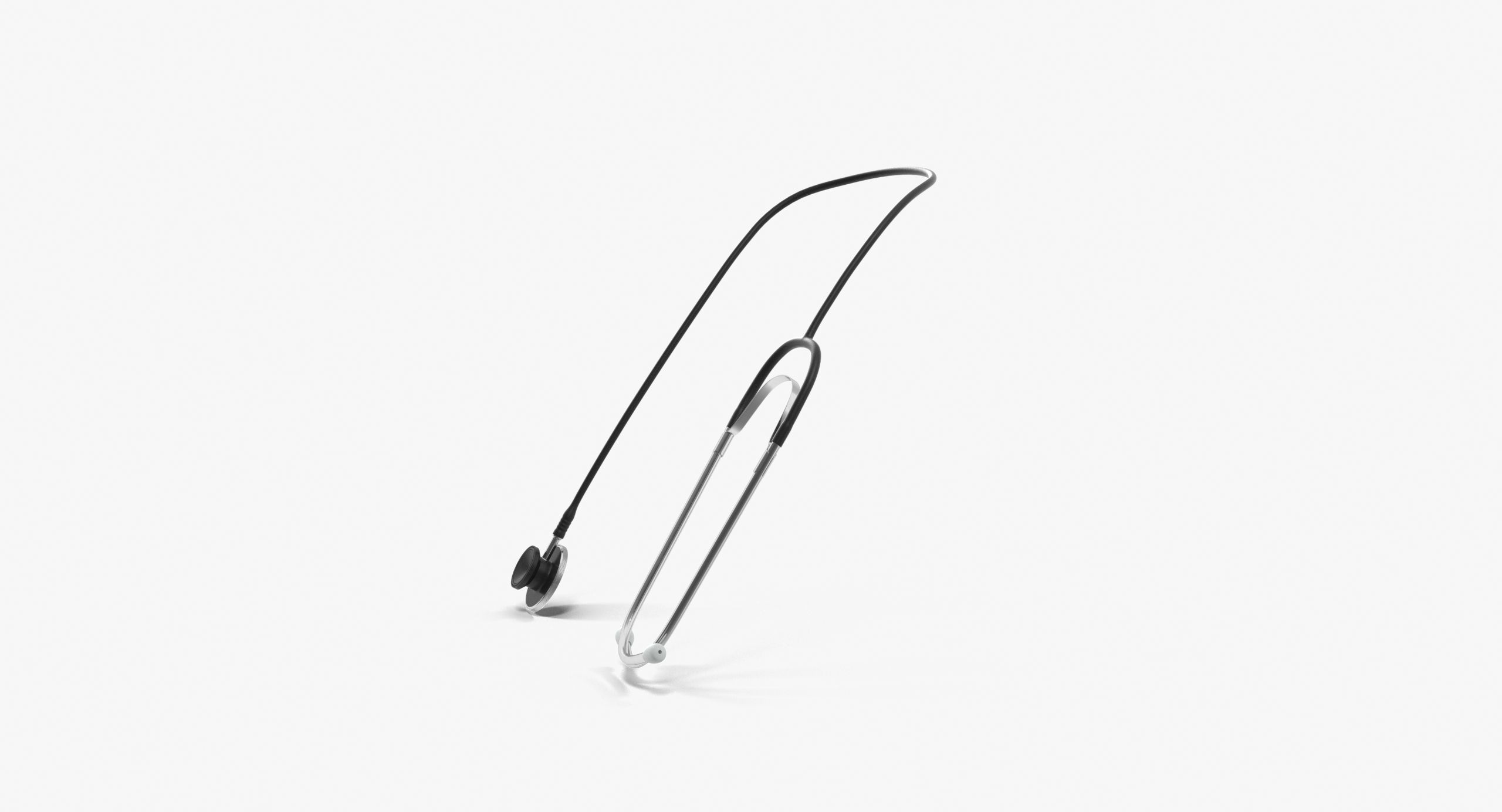 Stethoscope 2 Black Low-poly 3D model_13