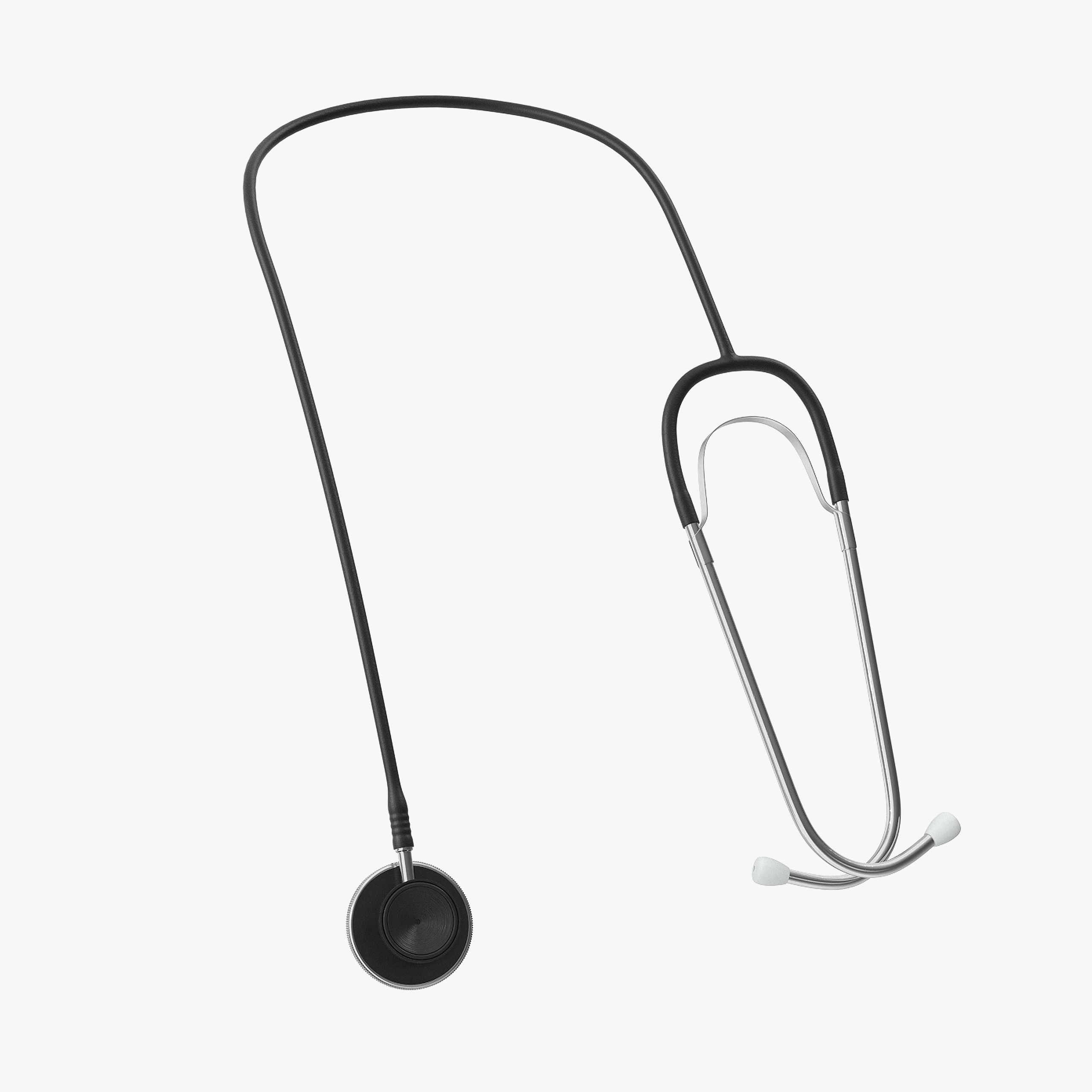 Stethoscope 2 Black Low-poly 3D model_15