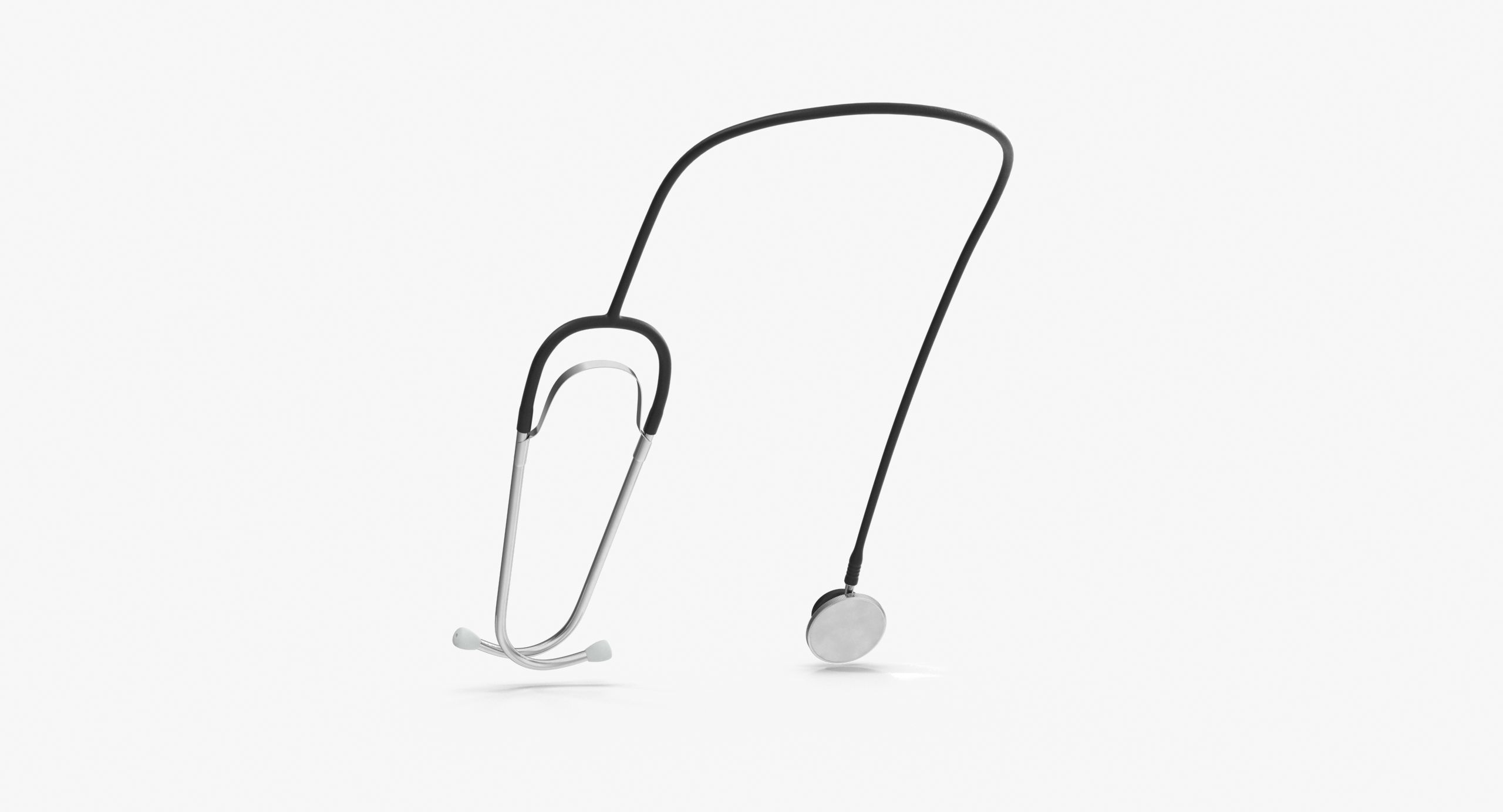Stethoscope 2 Black Low-poly 3D model_3