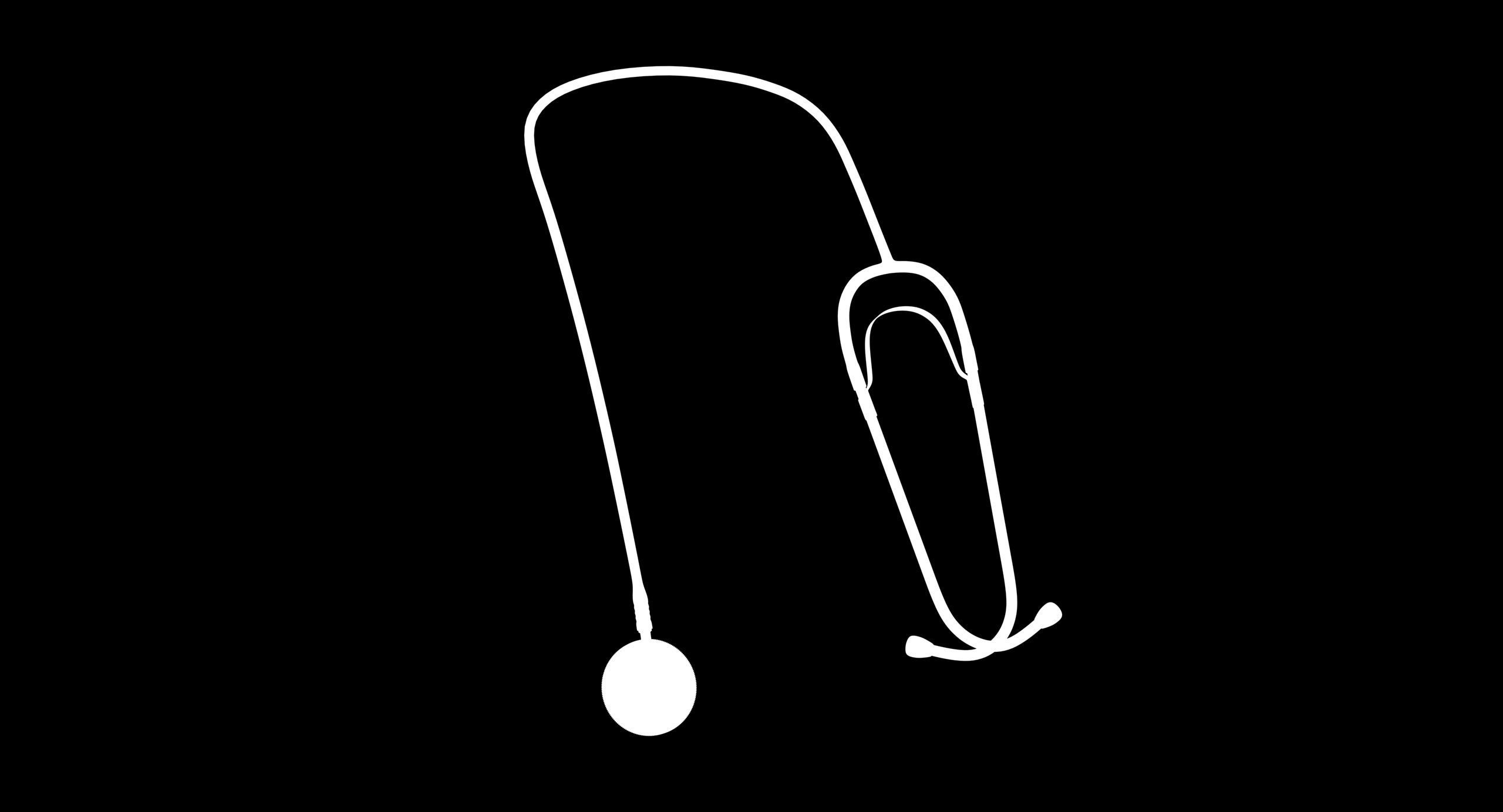 Stethoscope 2 Black Low-poly 3D model_2