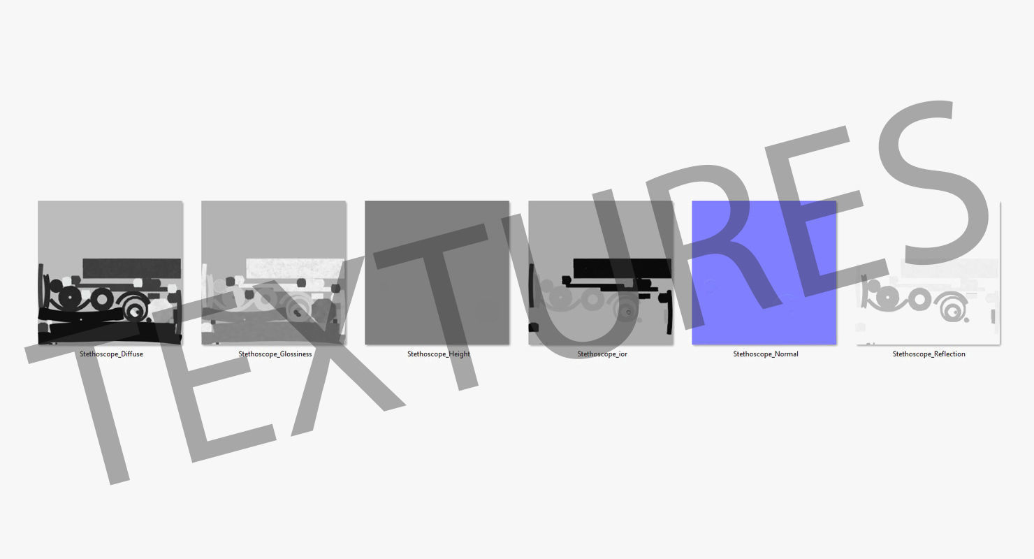 Stethoscope 2 Black Low-poly 3D model_23