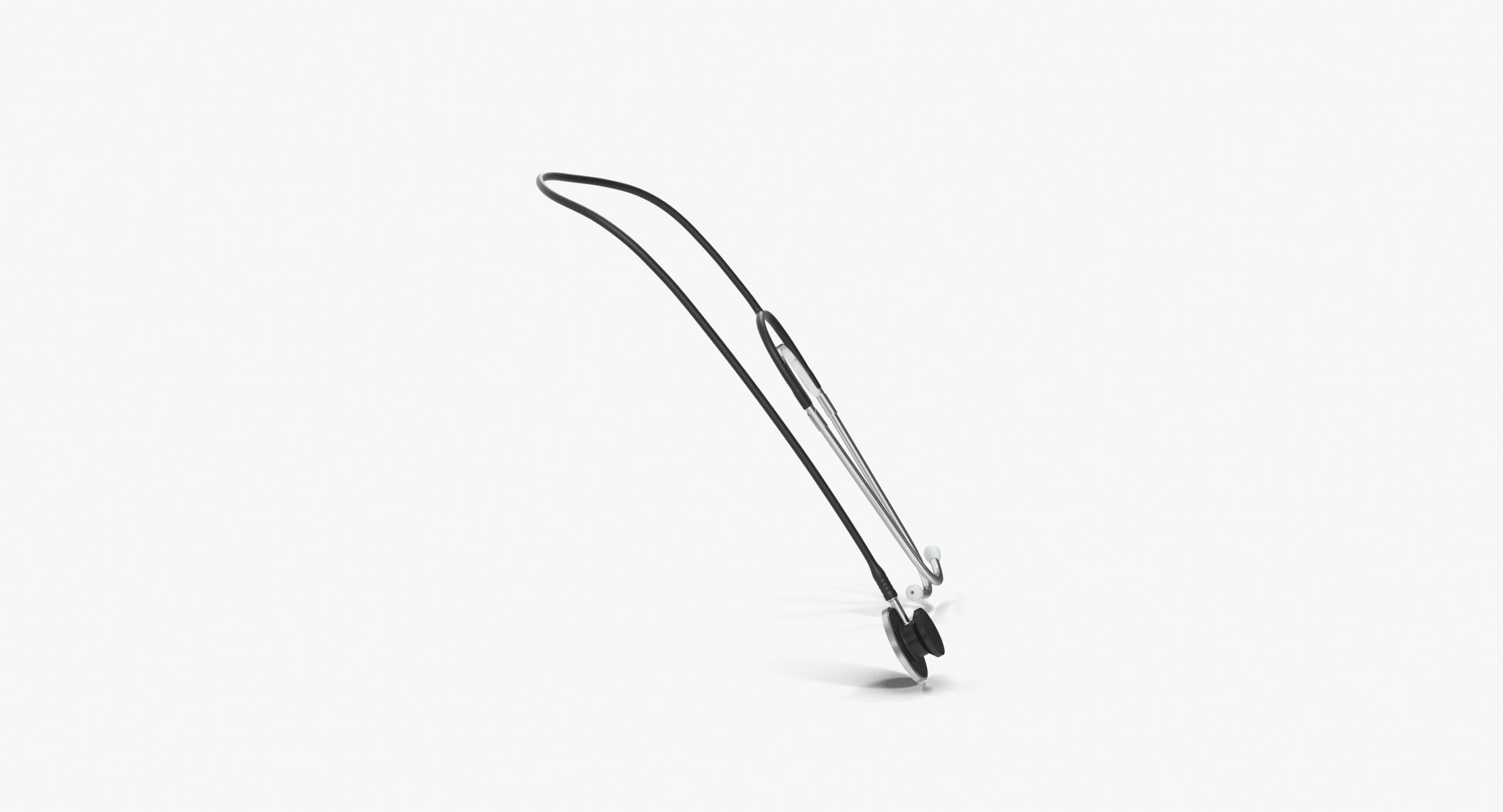 Stethoscope 2 Black Low-poly 3D model_7