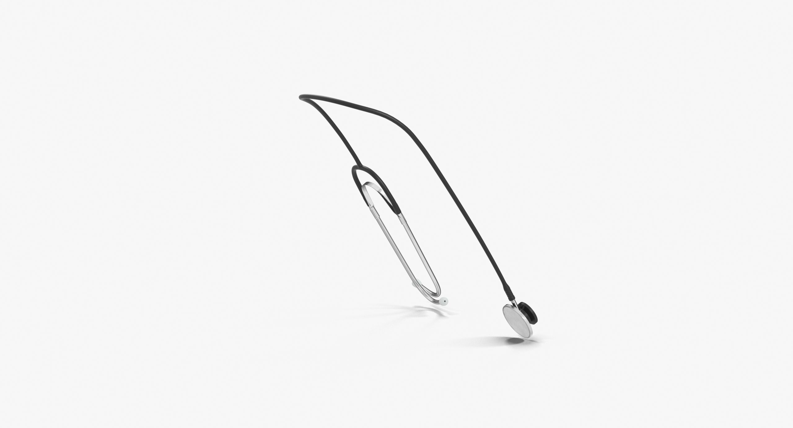 Stethoscope 2 Black Low-poly 3D model_8