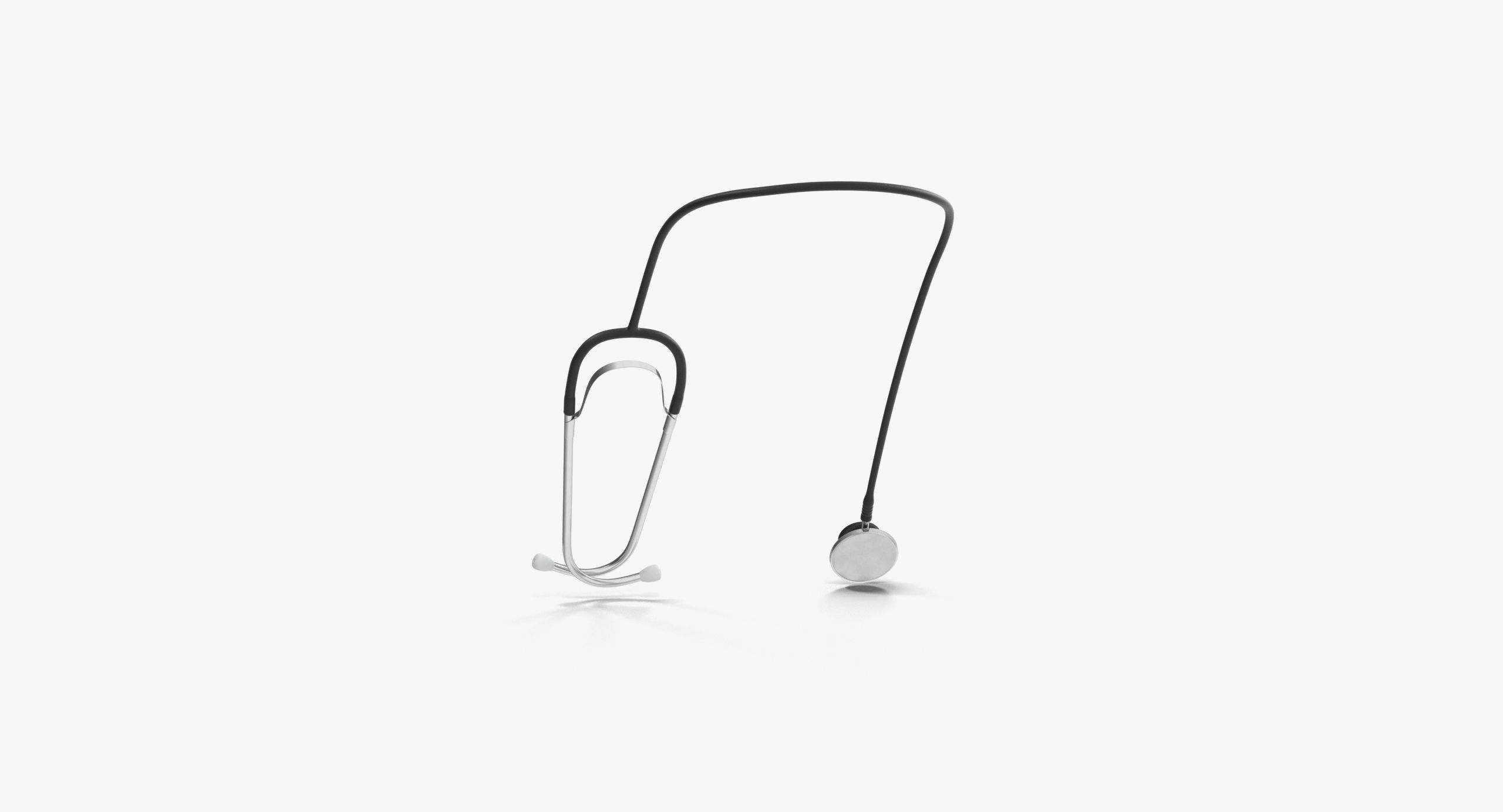 Stethoscope 2 Black Low-poly 3D model_10