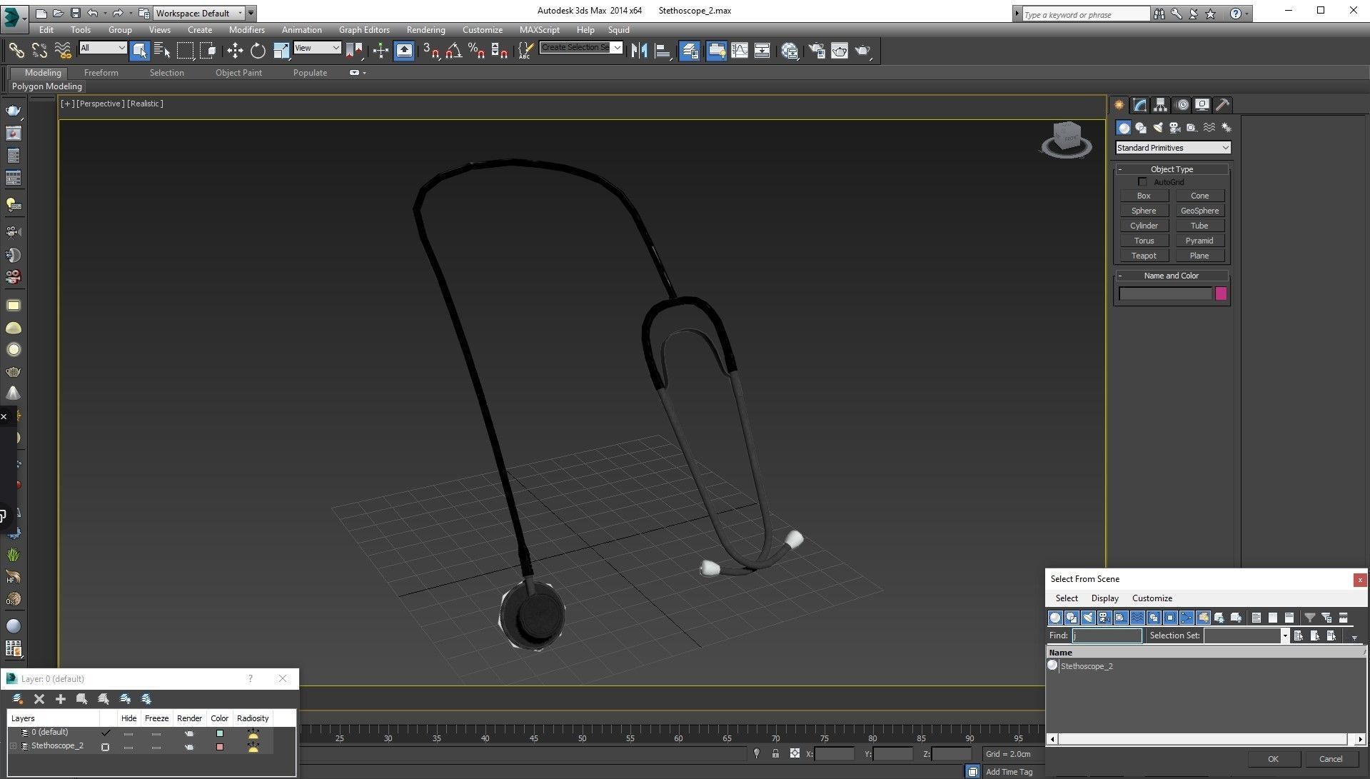Stethoscope 2 Black Low-poly 3D model_17