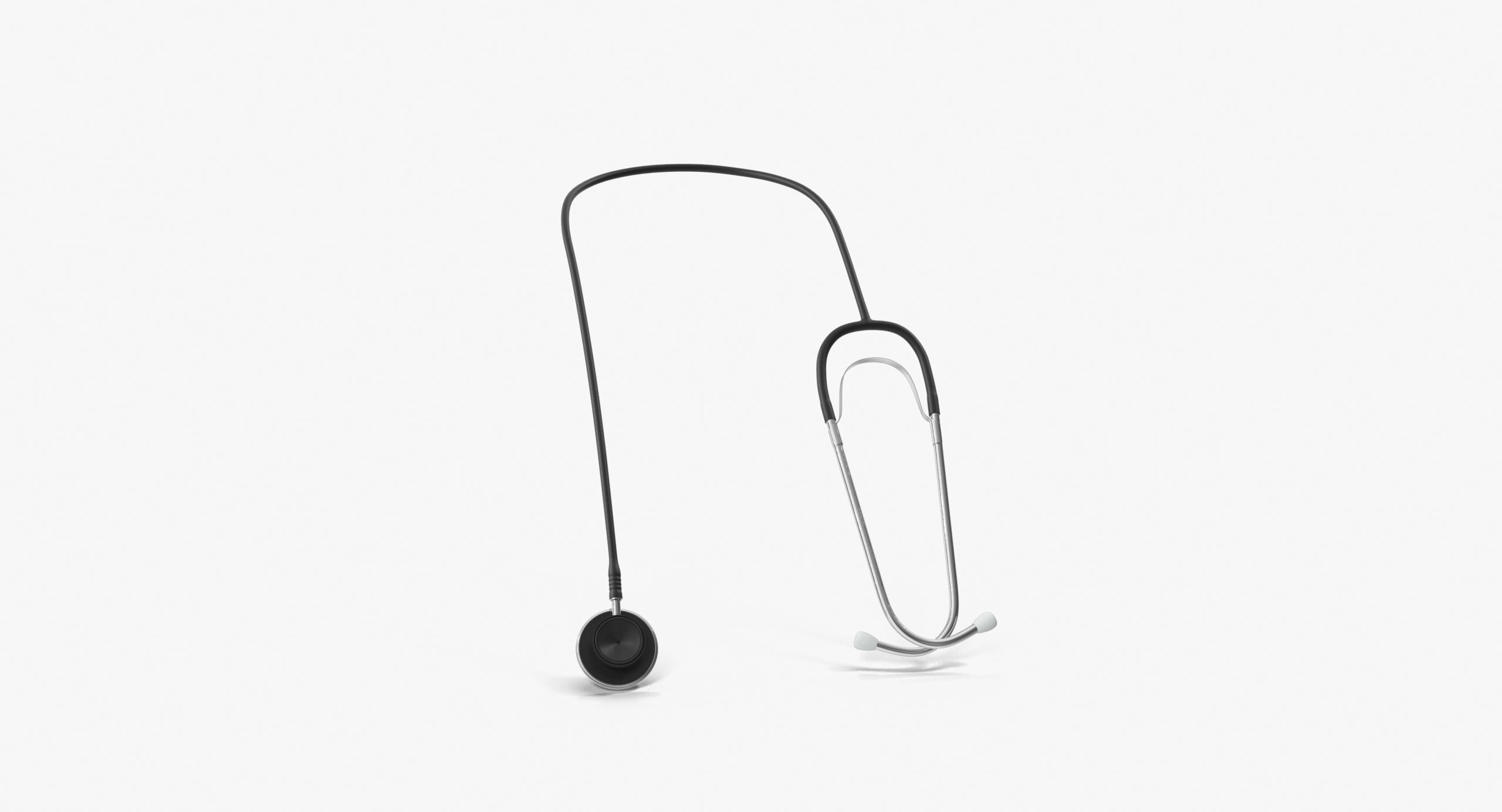 Stethoscope 2 Black Low-poly 3D model_5