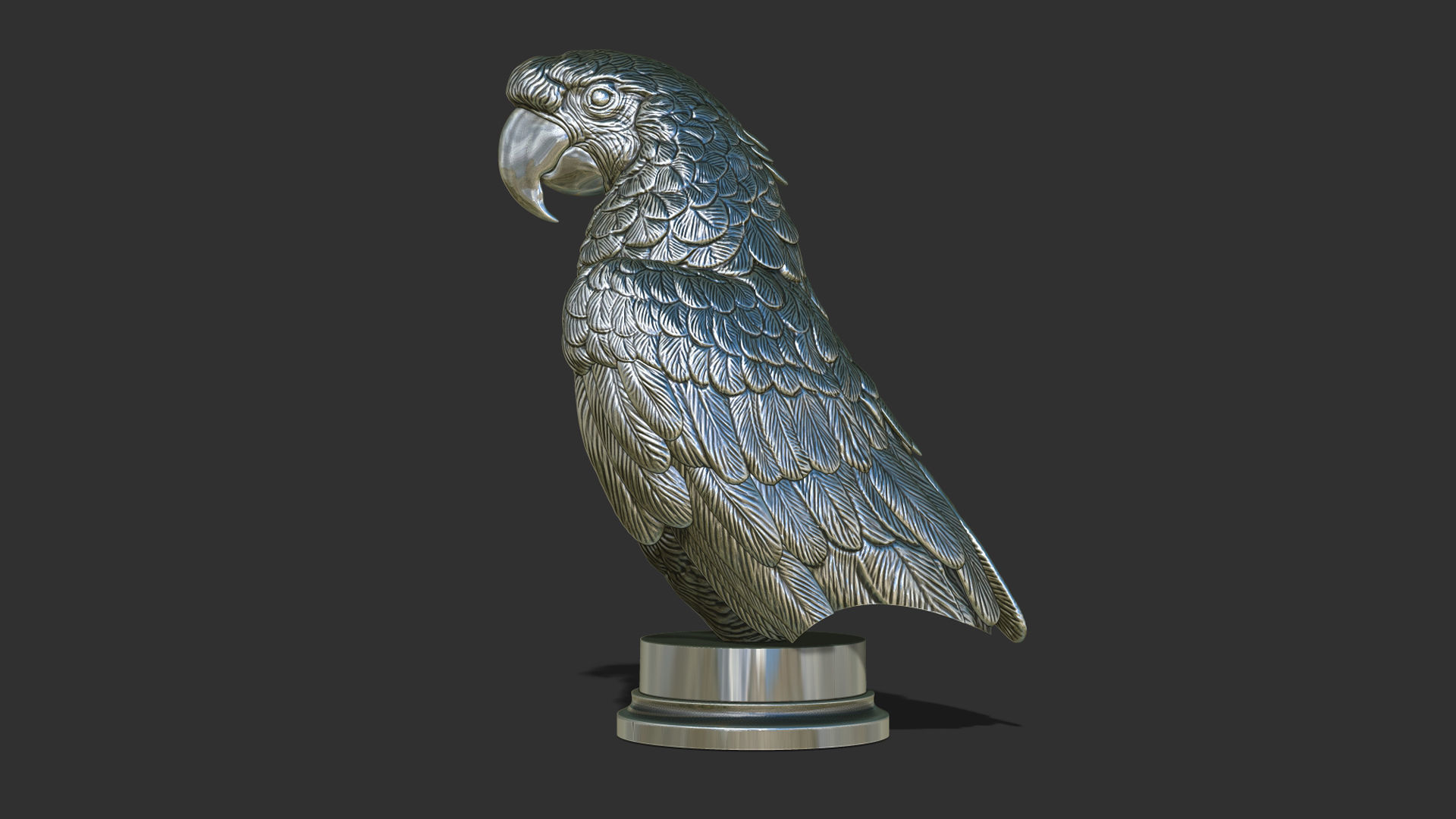 Parrot Ara bust 3D print model_19