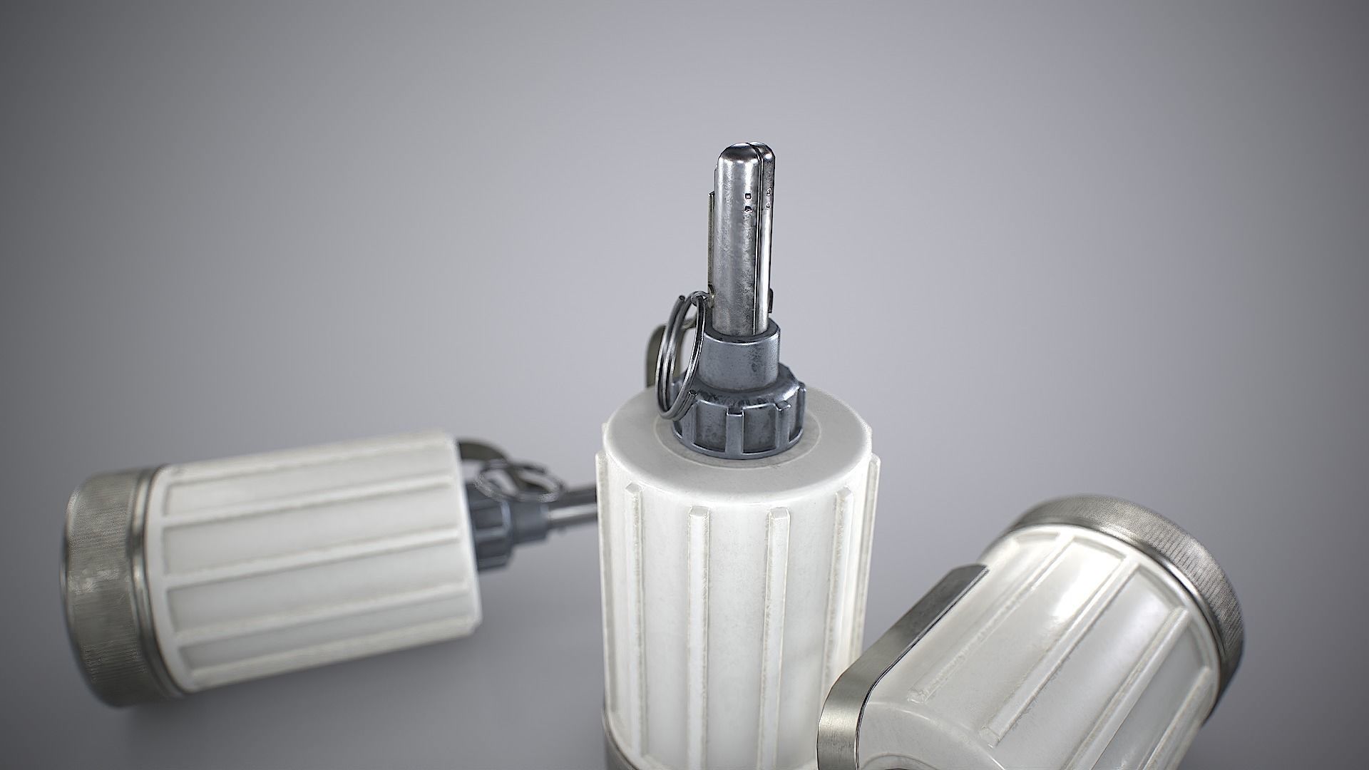 Soviet hand-held aerosol grenade K-51 with non-lethal tear gas Low-poly 3D model_8