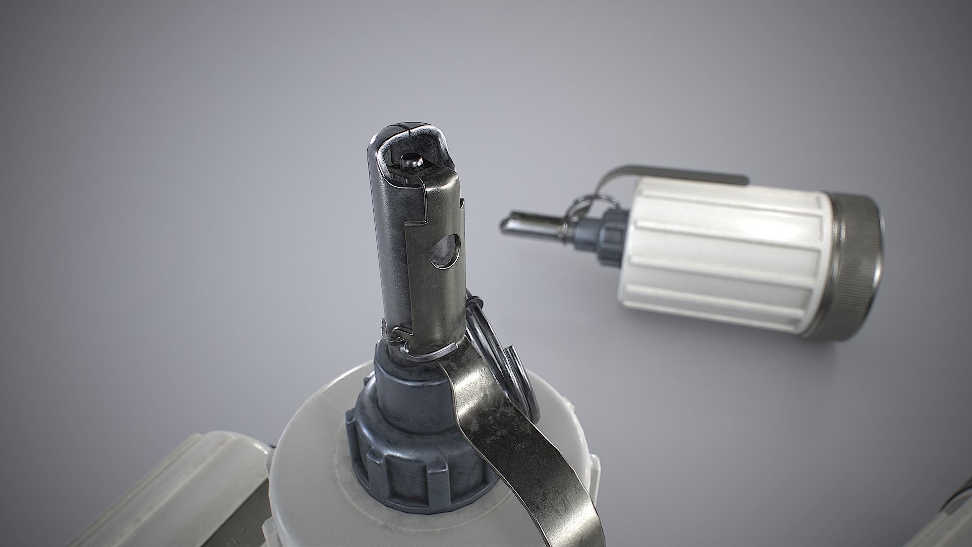 Soviet hand-held aerosol grenade K-51 with non-lethal tear gas Low-poly 3D model_5