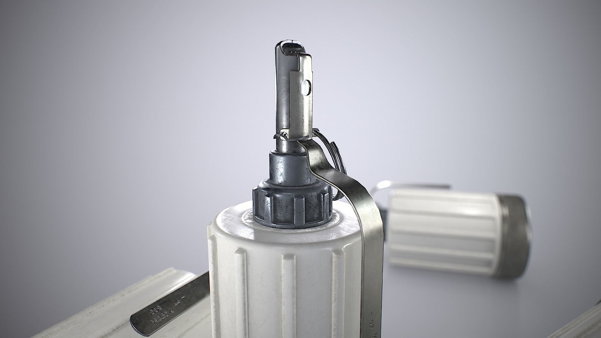 Soviet hand-held aerosol grenade K-51 with non-lethal tear gas Low-poly 3D model_7