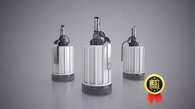 Soviet hand-held aerosol grenade K-51 with non-lethal tear gas Low-poly 3D model