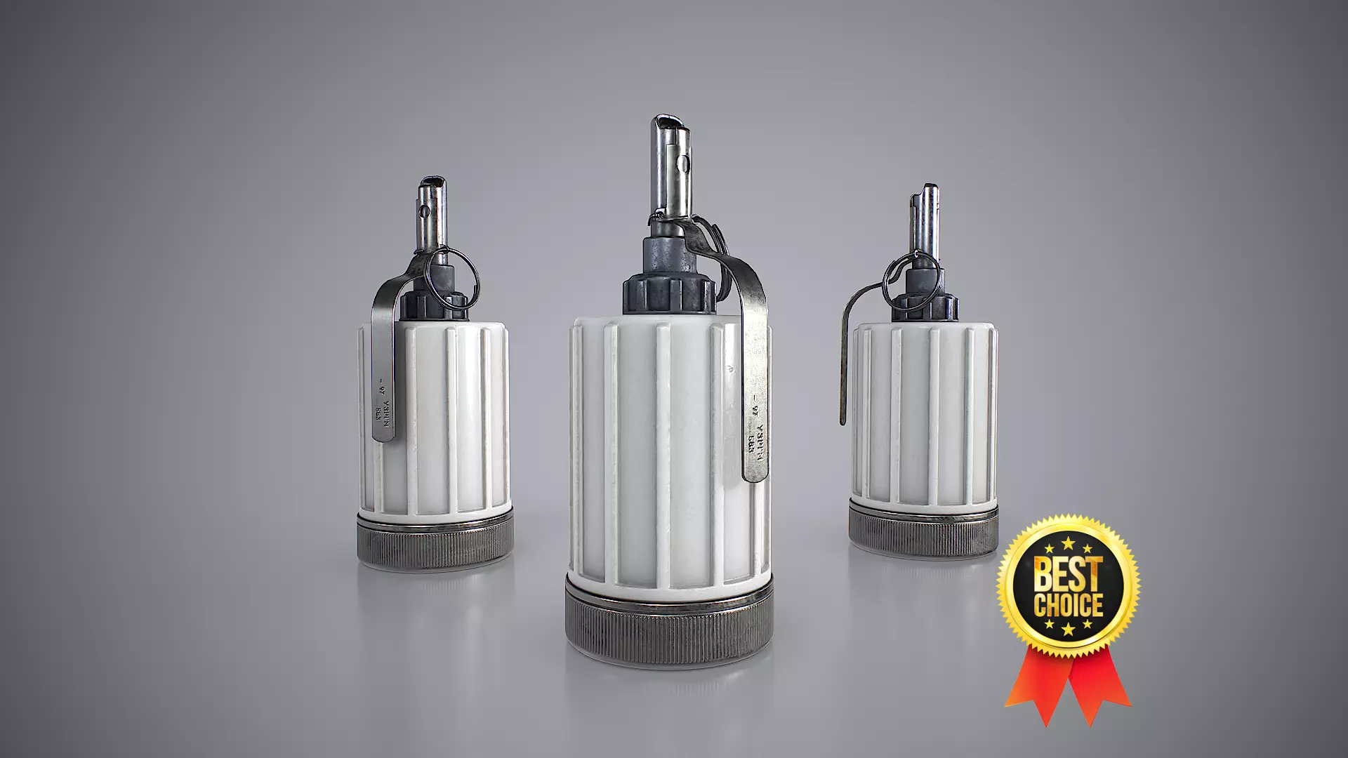 Soviet hand-held aerosol grenade K-51 with non-lethal tear gas Low-poly 3D model_0