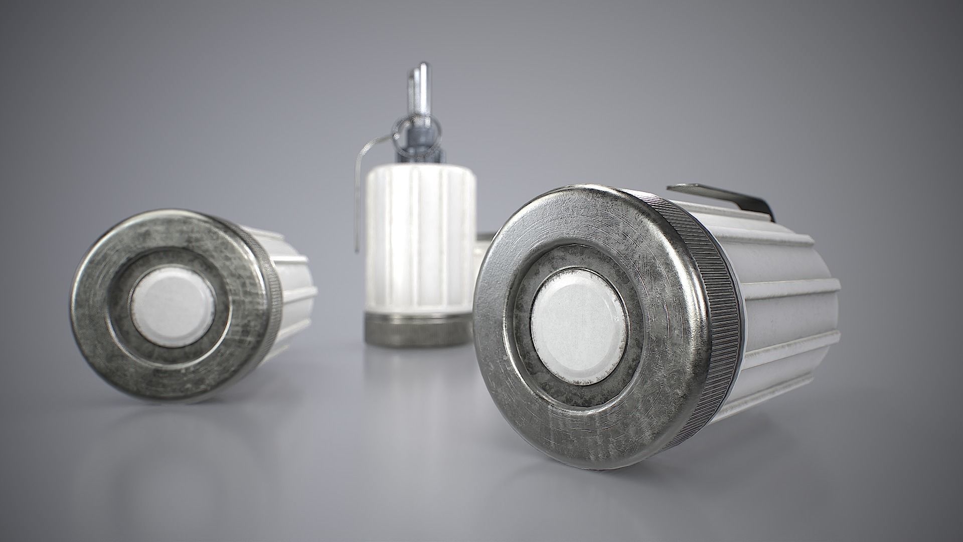 Soviet hand-held aerosol grenade K-51 with non-lethal tear gas Low-poly 3D model_3