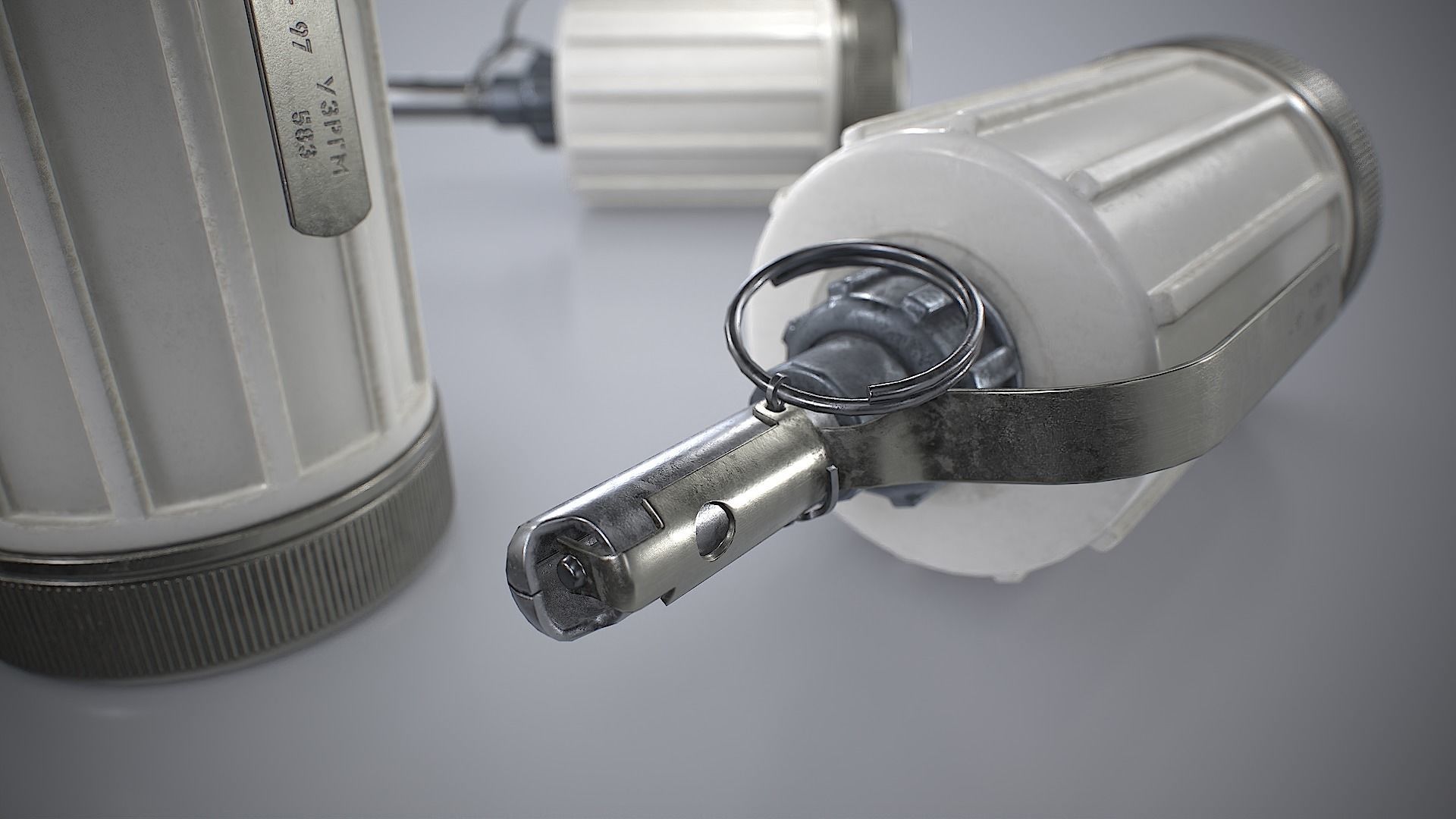 Soviet hand-held aerosol grenade K-51 with non-lethal tear gas Low-poly 3D model_6