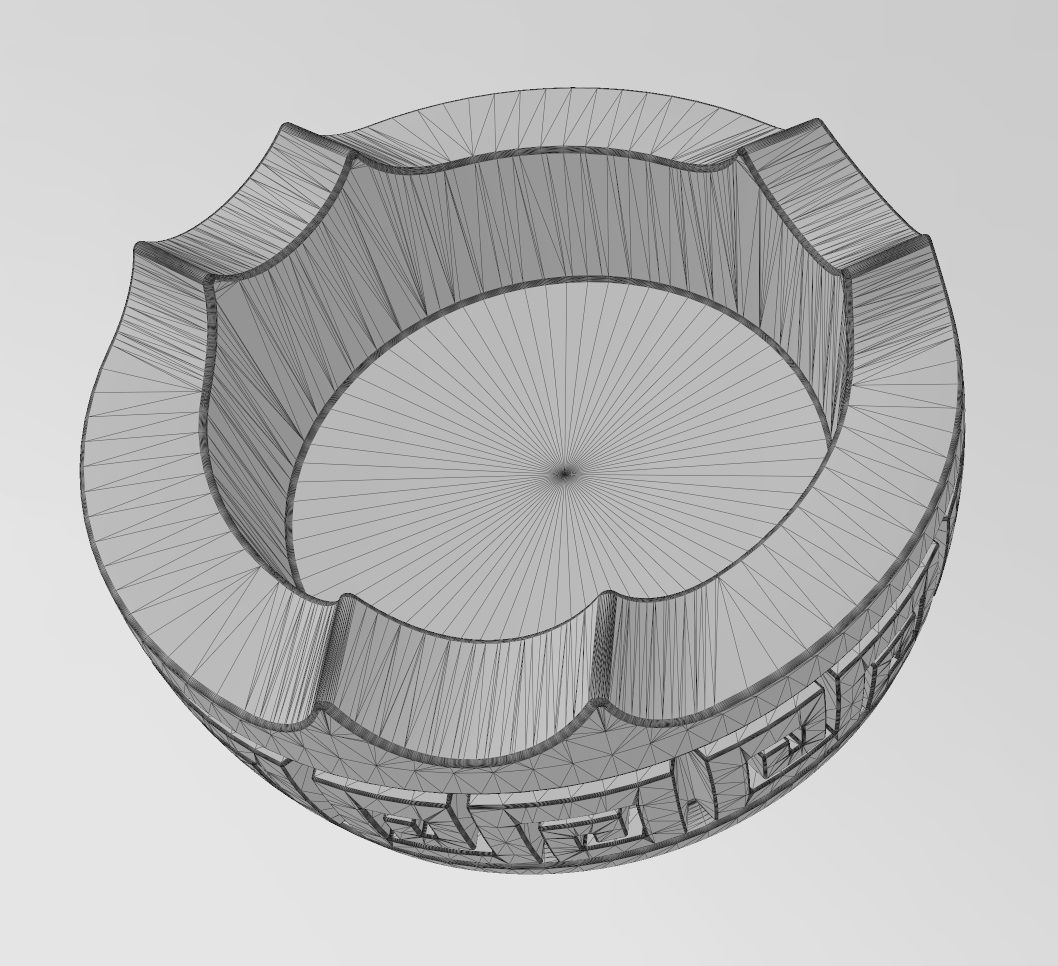 Greek key scroll pattern carved ashtray bowl 3D print model_14