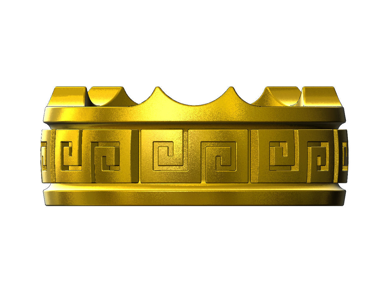 Greek key scroll pattern carved ashtray bowl 3D print model_1