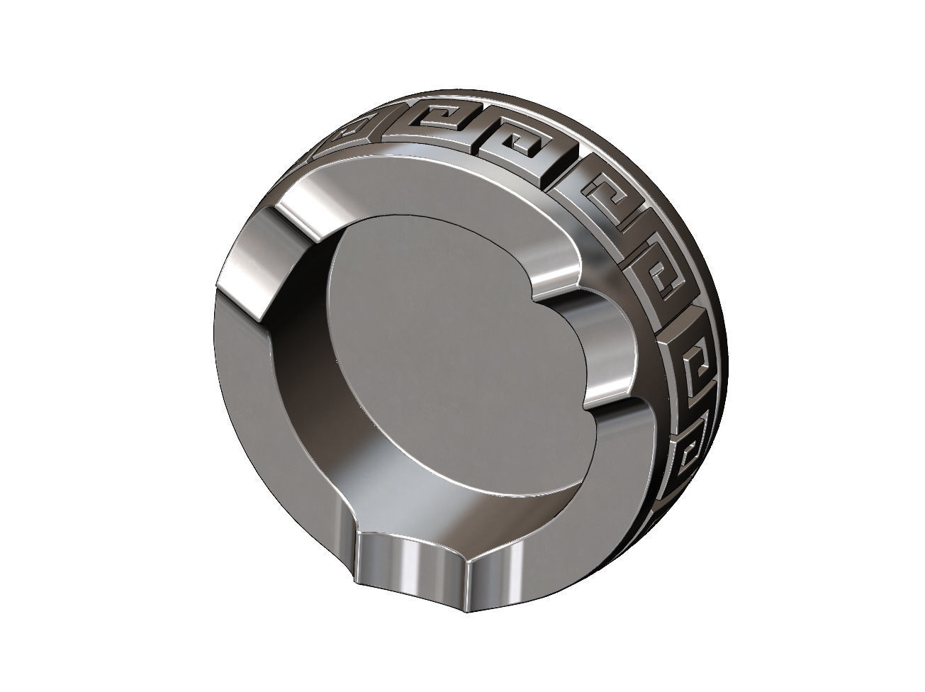 Greek key scroll pattern carved ashtray bowl 3D print model_8