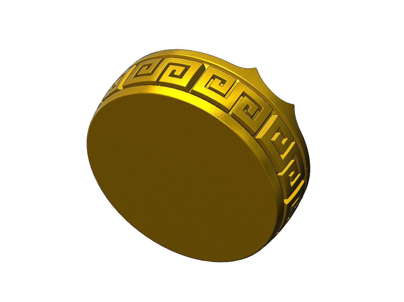 Greek key scroll pattern carved ashtray bowl 3D print model_4