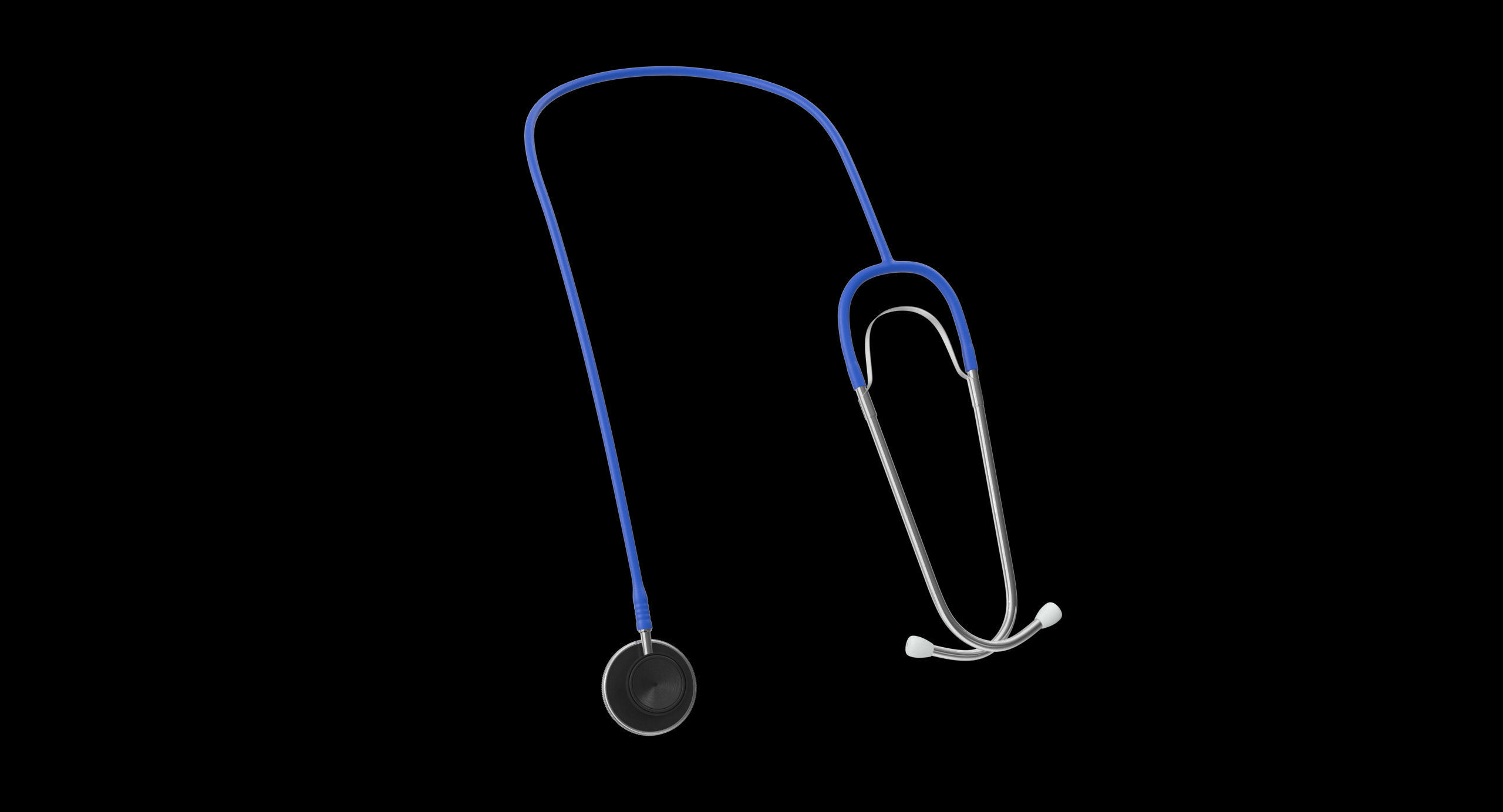 Stethoscope 2 Blue Low-poly 3D model_1