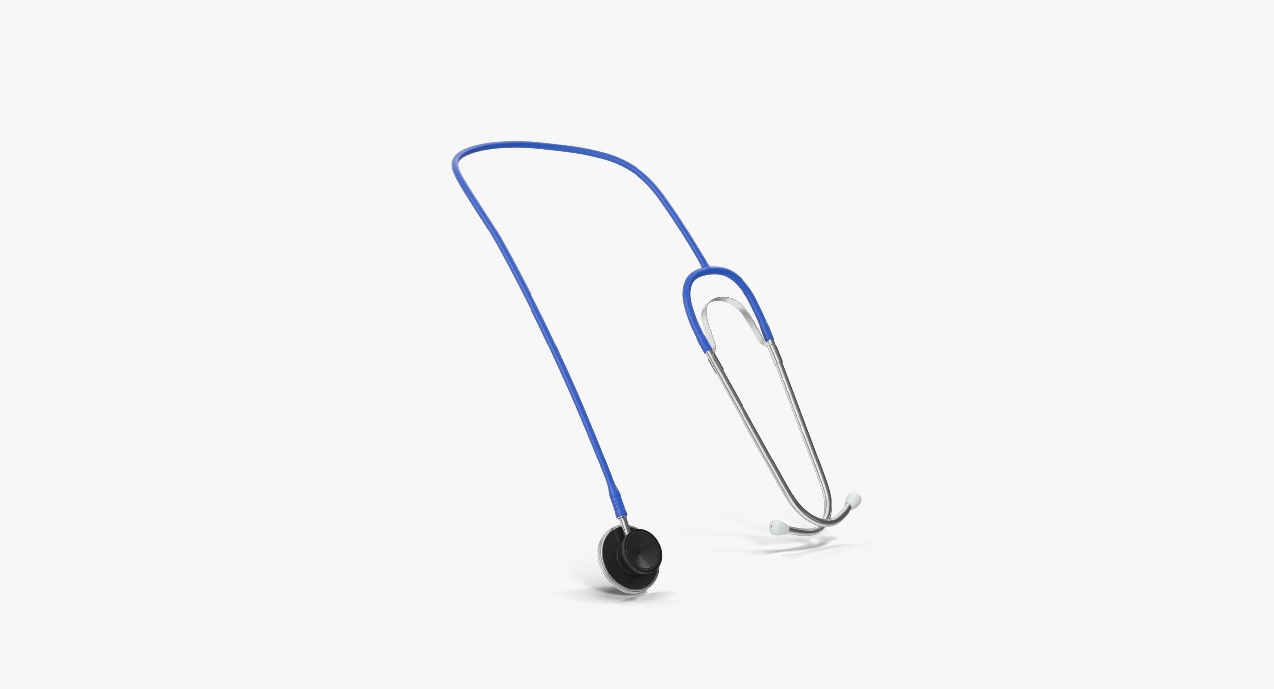 Stethoscope 2 Blue Low-poly 3D model_6