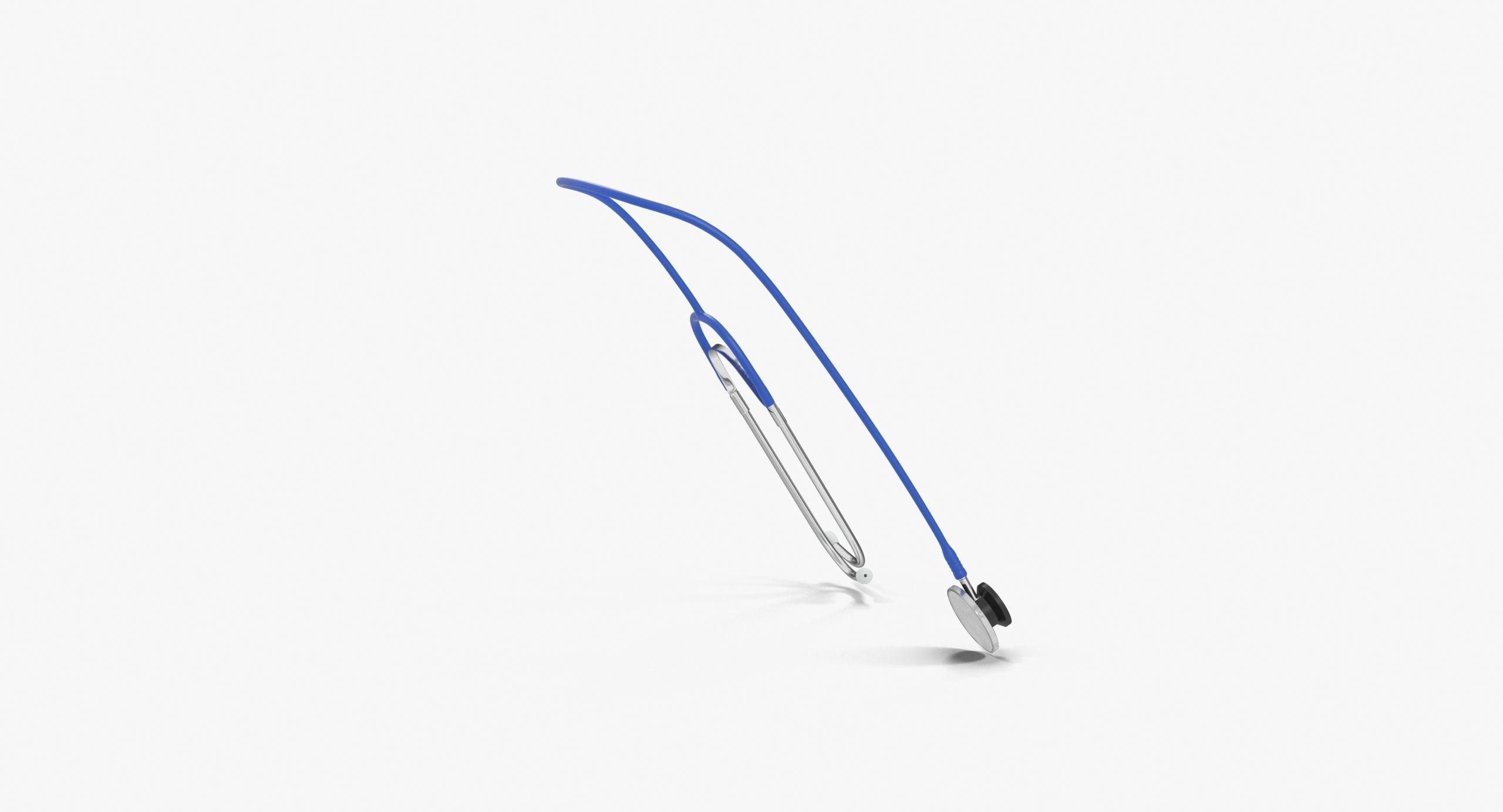 Stethoscope 2 Blue Low-poly 3D model_8