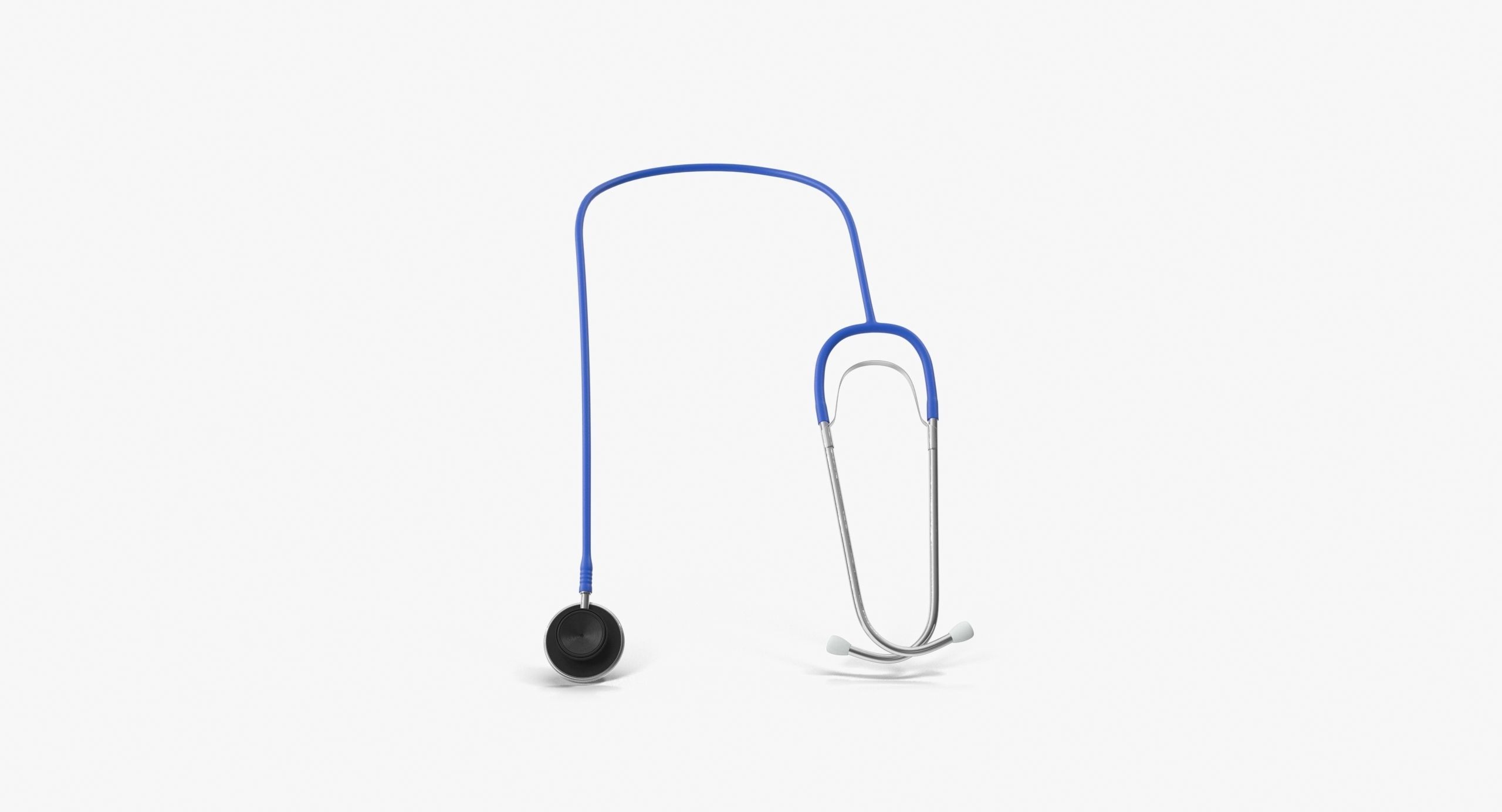 Stethoscope 2 Blue Low-poly 3D model_5