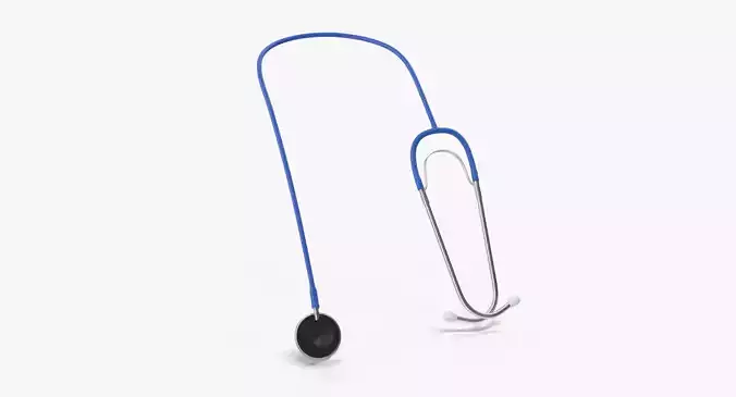 Stethoscope 2 Blue Low-poly 3D model