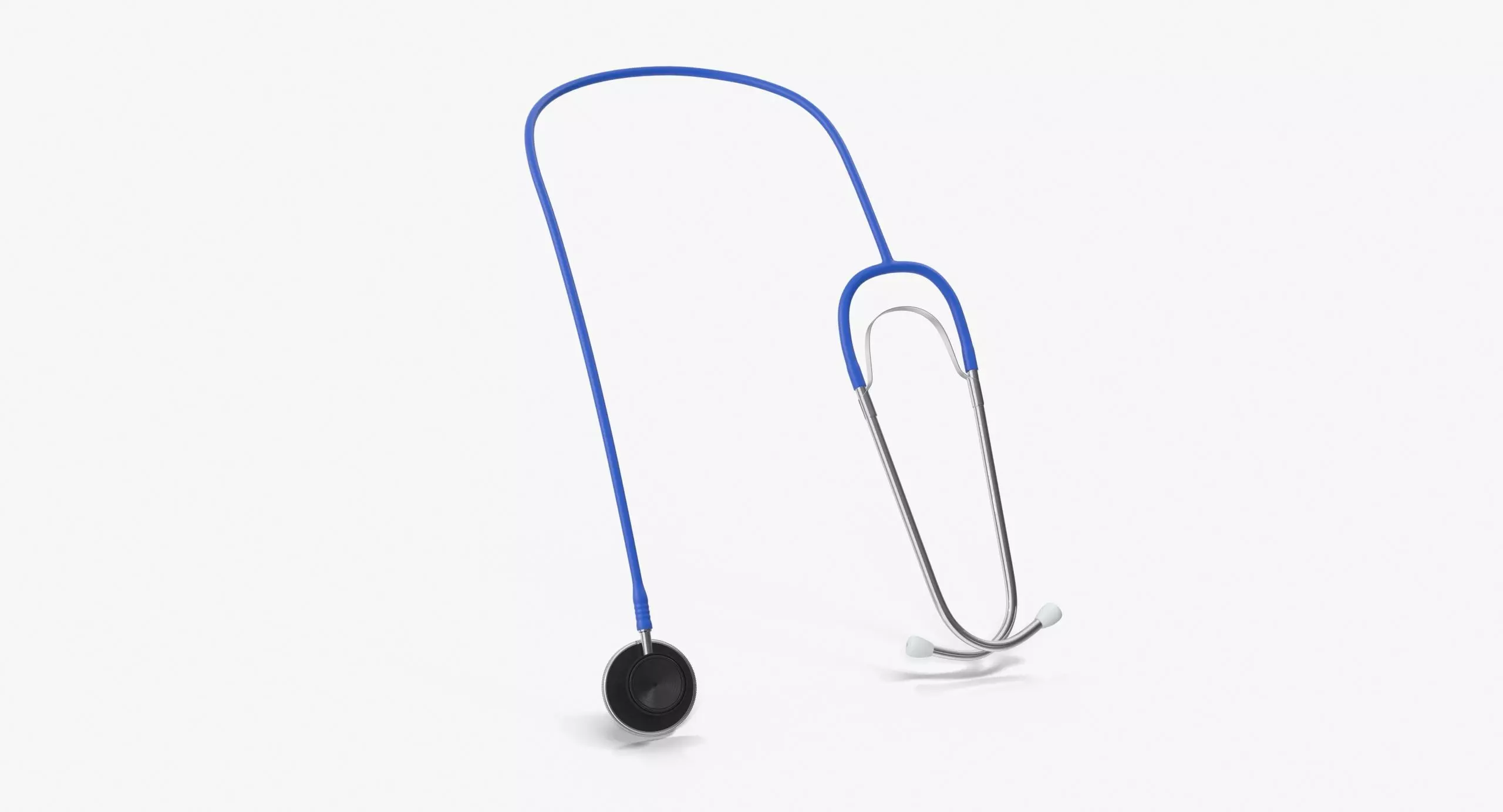 Stethoscope 2 Blue Low-poly 3D model_0