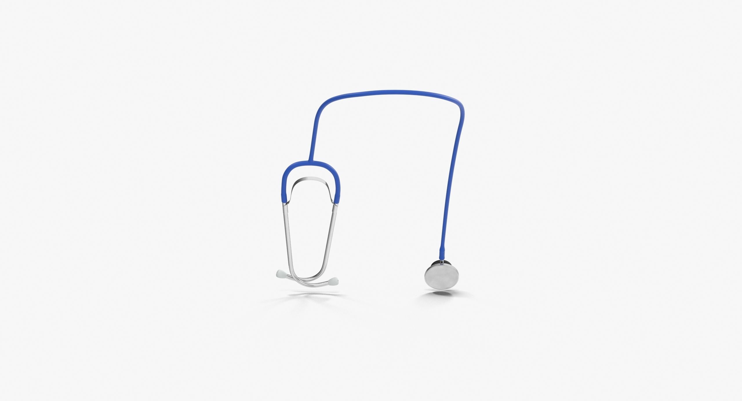 Stethoscope 2 Blue Low-poly 3D model_10