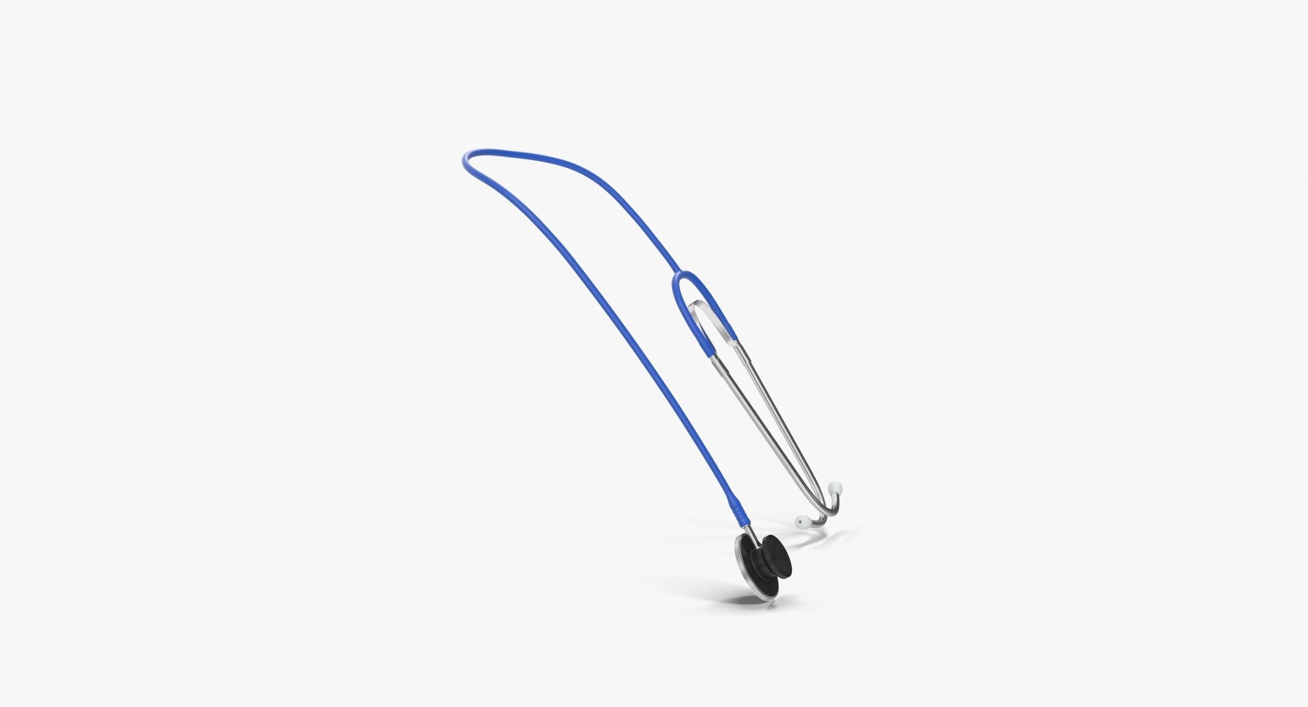 Stethoscope 2 Blue Low-poly 3D model_7