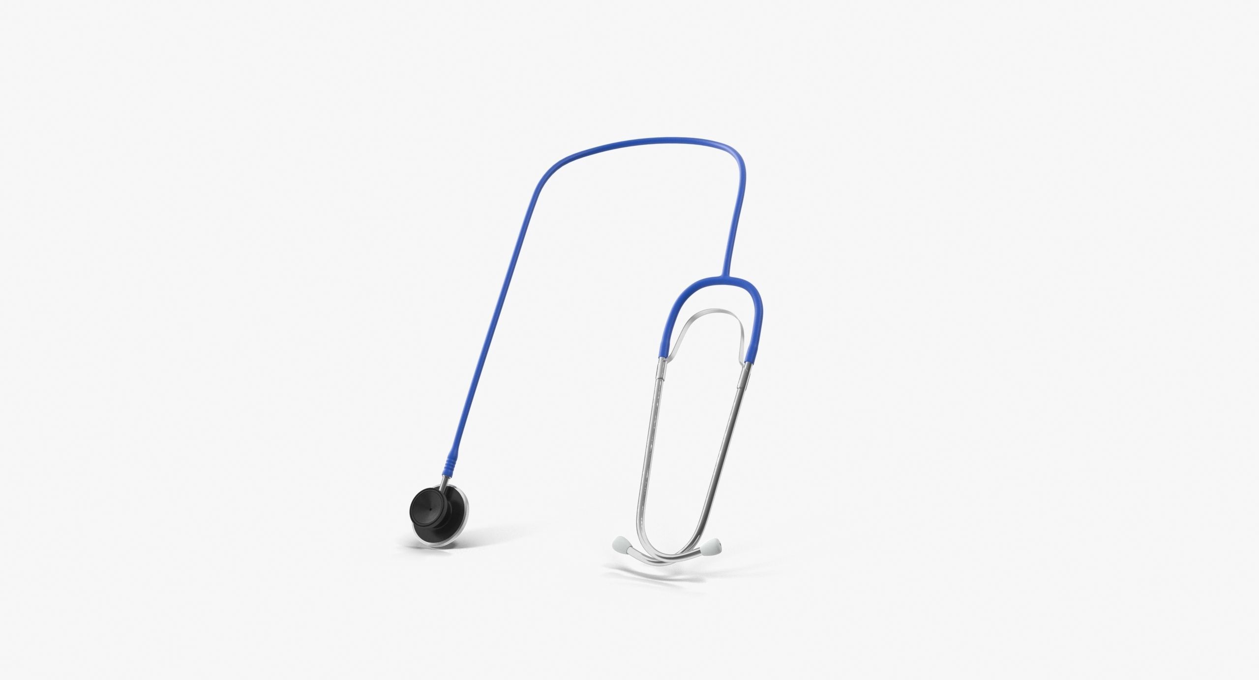 Stethoscope 2 Blue Low-poly 3D model_4