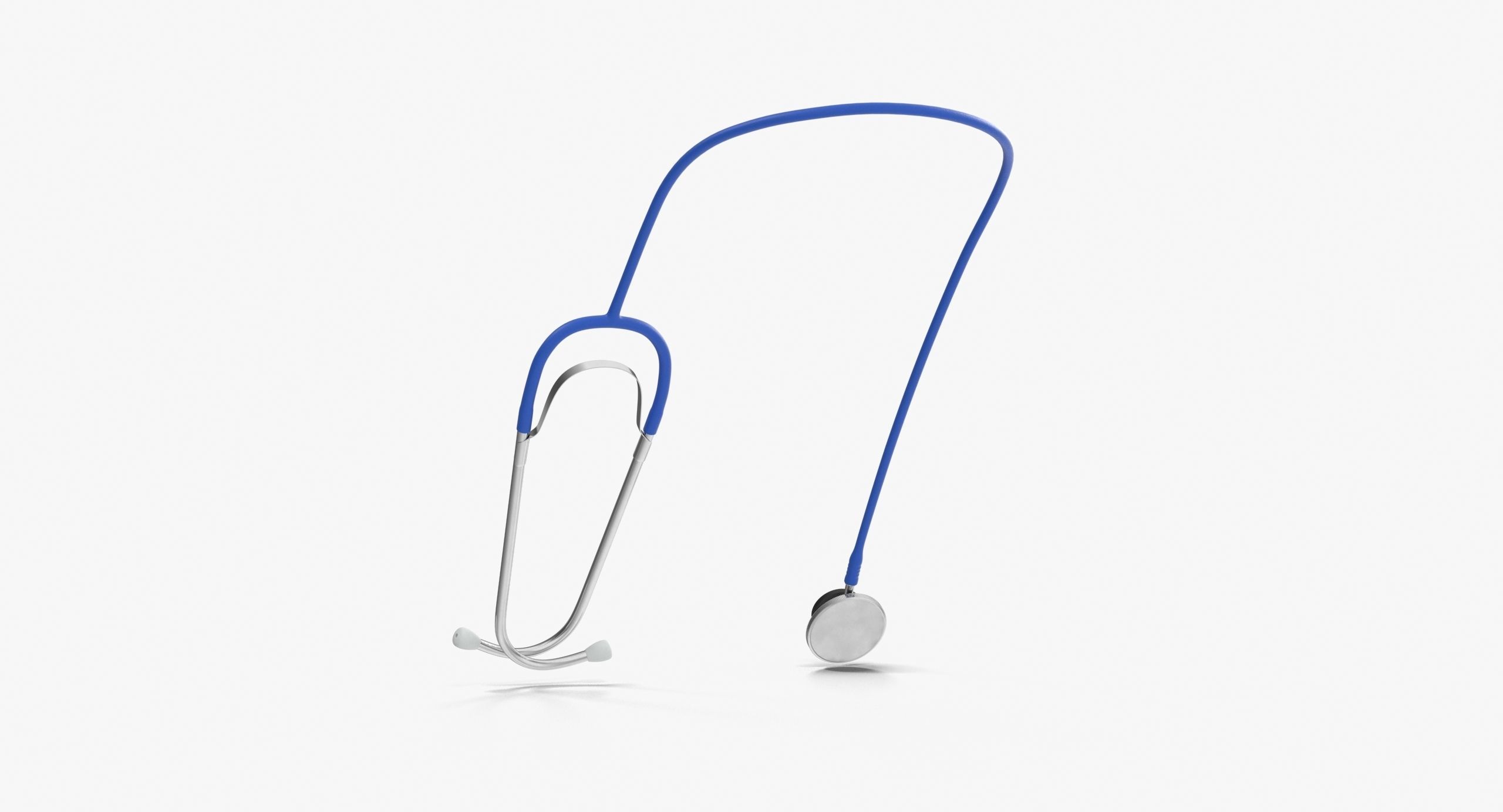 Stethoscope 2 Blue Low-poly 3D model_3