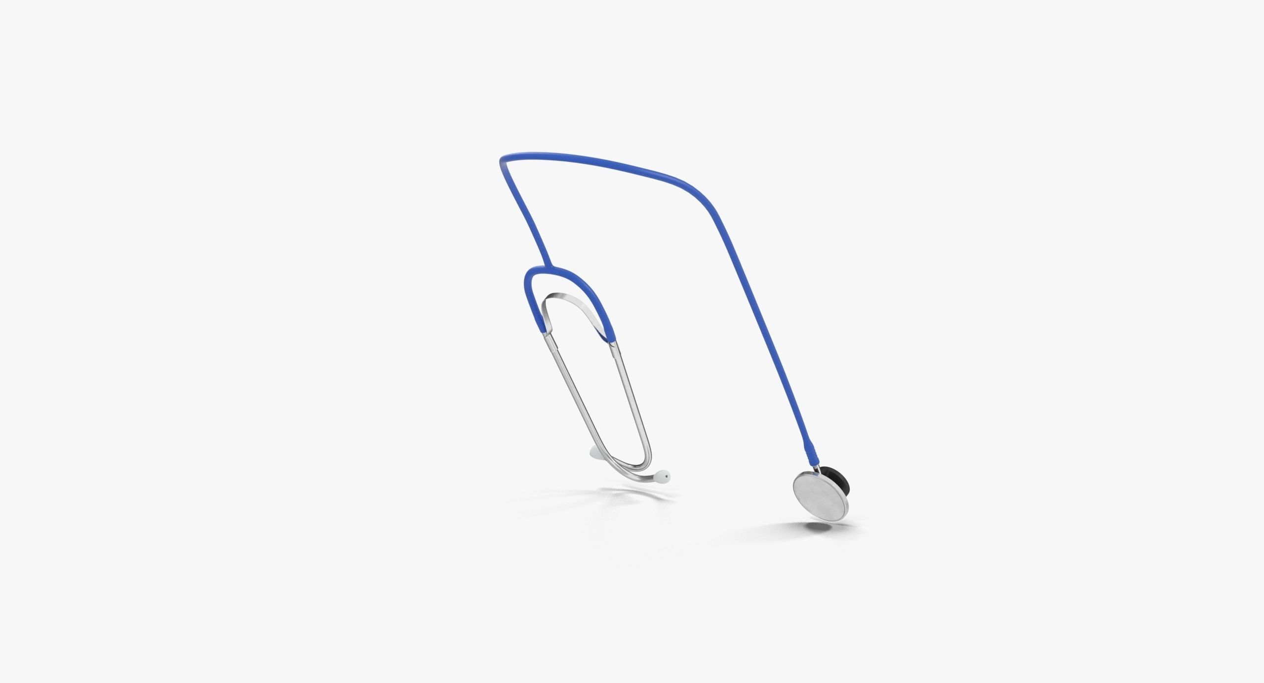 Stethoscope 2 Blue Low-poly 3D model_9