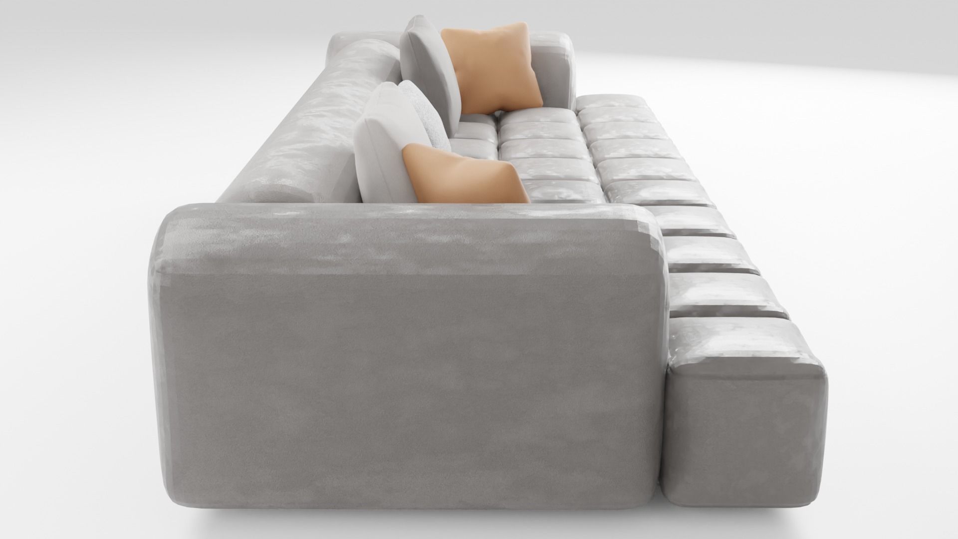 Sofa made of high-quality suede in a modern style in dark colors 3D model_1
