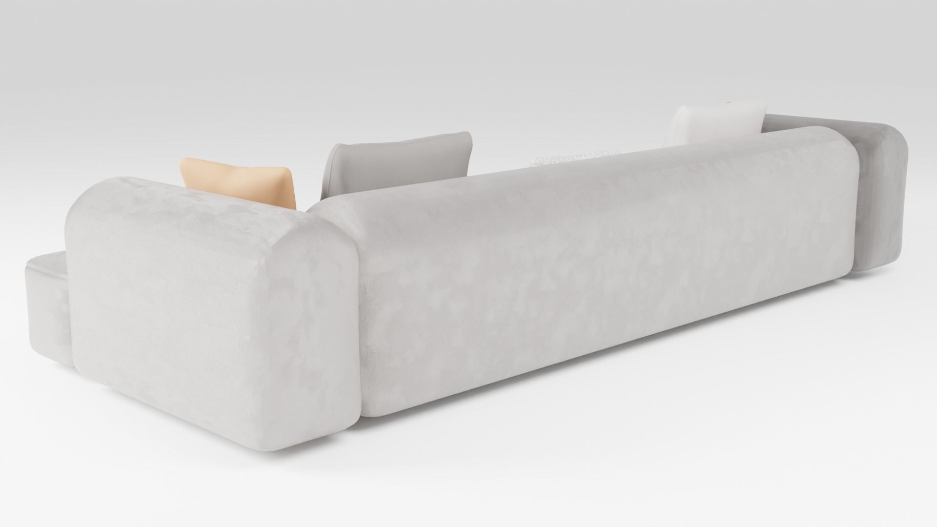 Sofa made of high-quality suede in a modern style in dark colors 3D model_3