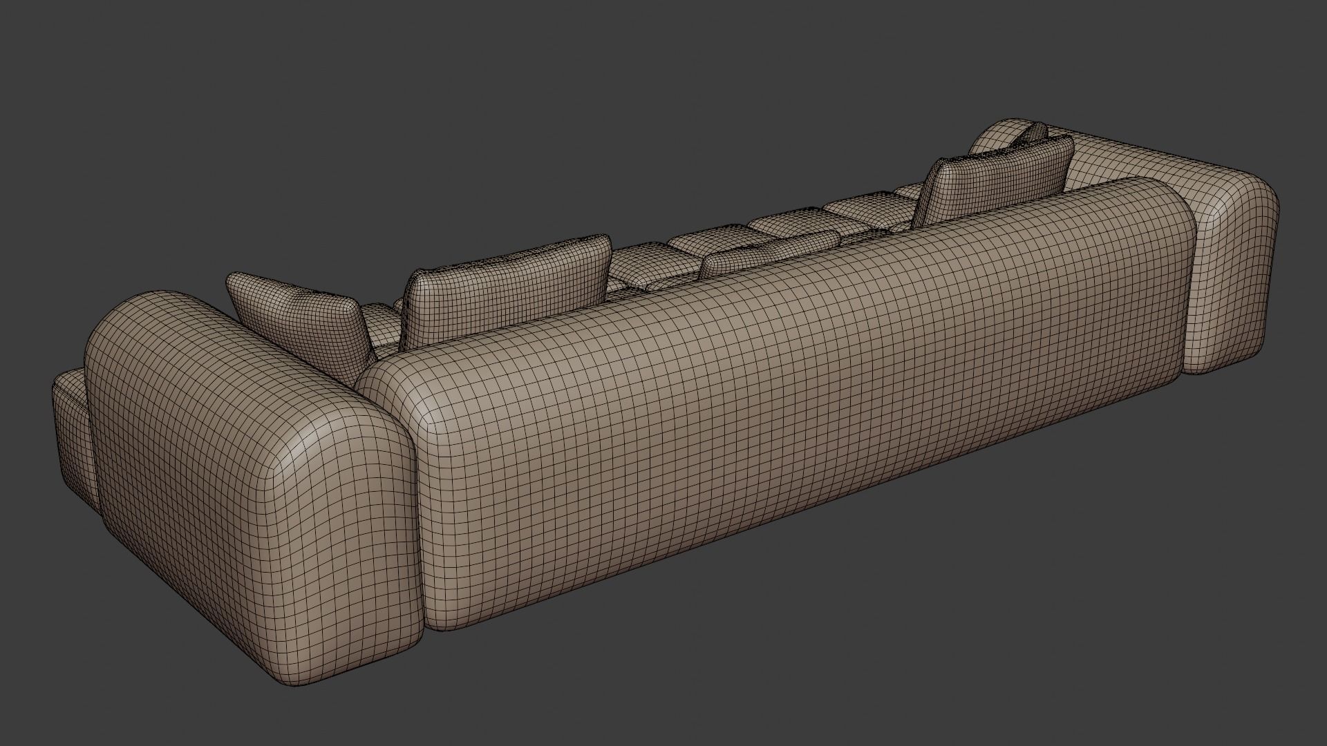 Sofa made of high-quality suede in a modern style in dark colors 3D model_7