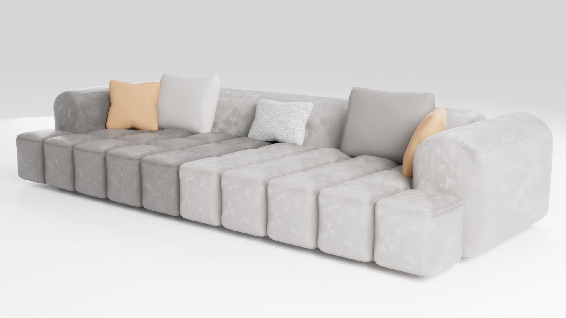 Sofa made of high-quality suede in a modern style in dark colors 3D model_4