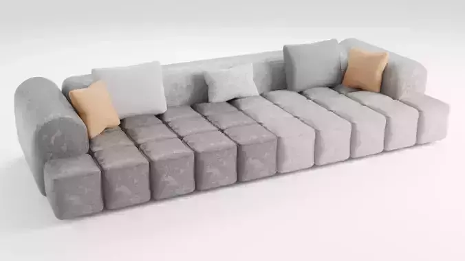 Sofa made of high-quality suede in a modern style in dark colors
