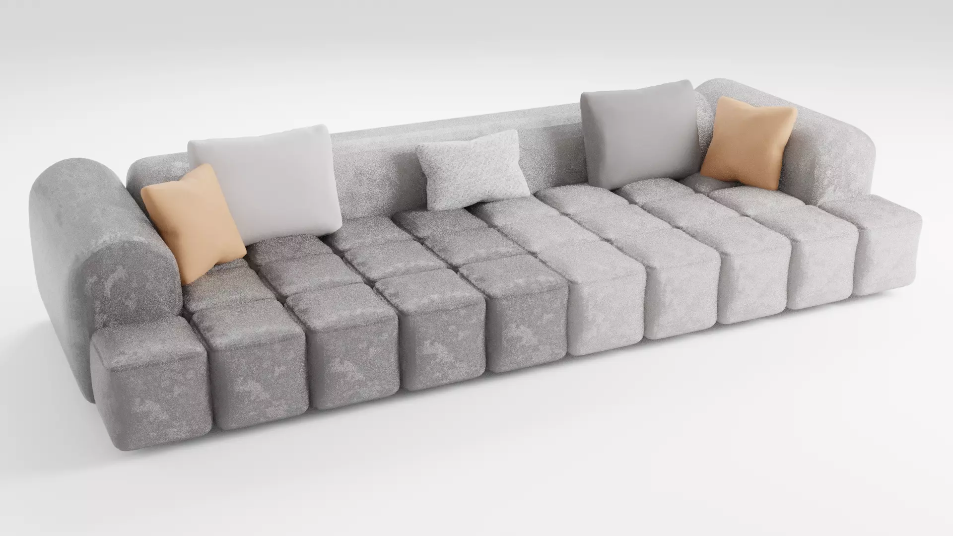 Sofa made of high-quality suede in a modern style in dark colors 3D model_0