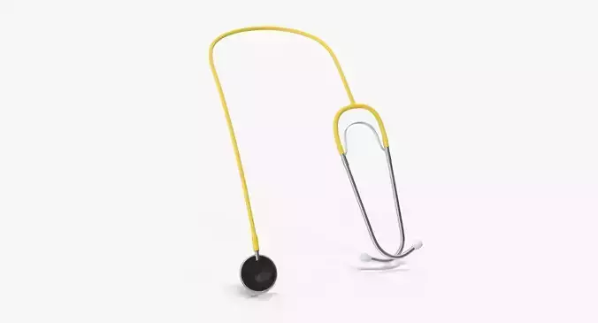 Stethoscope 2 Yellow Low-poly 3D model